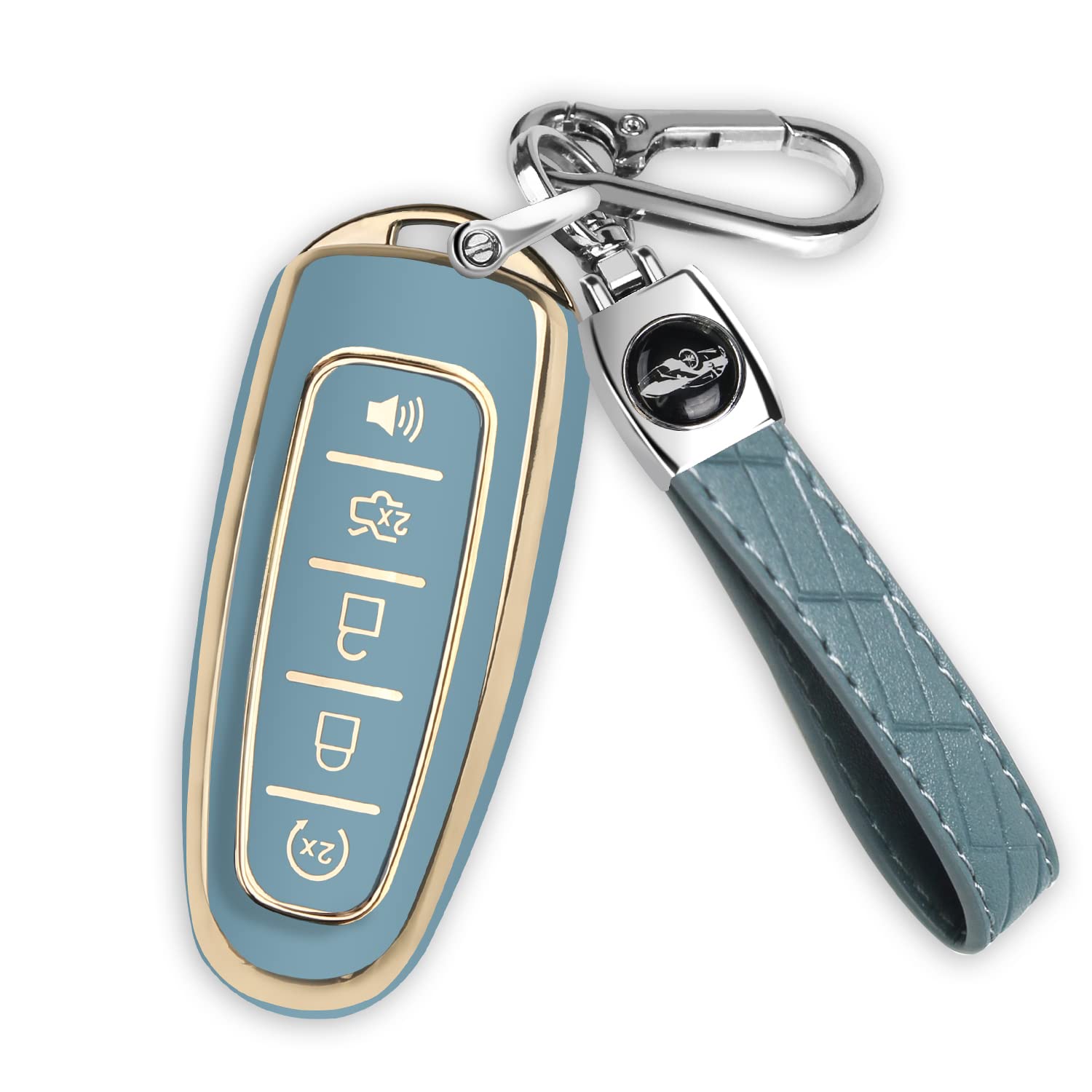 Qbuc For Ford Key Fob Cover,360 Tpu Car Key Case Protector With Keychain Compatible With Ford C-Max Edge Escape Expedition Explo