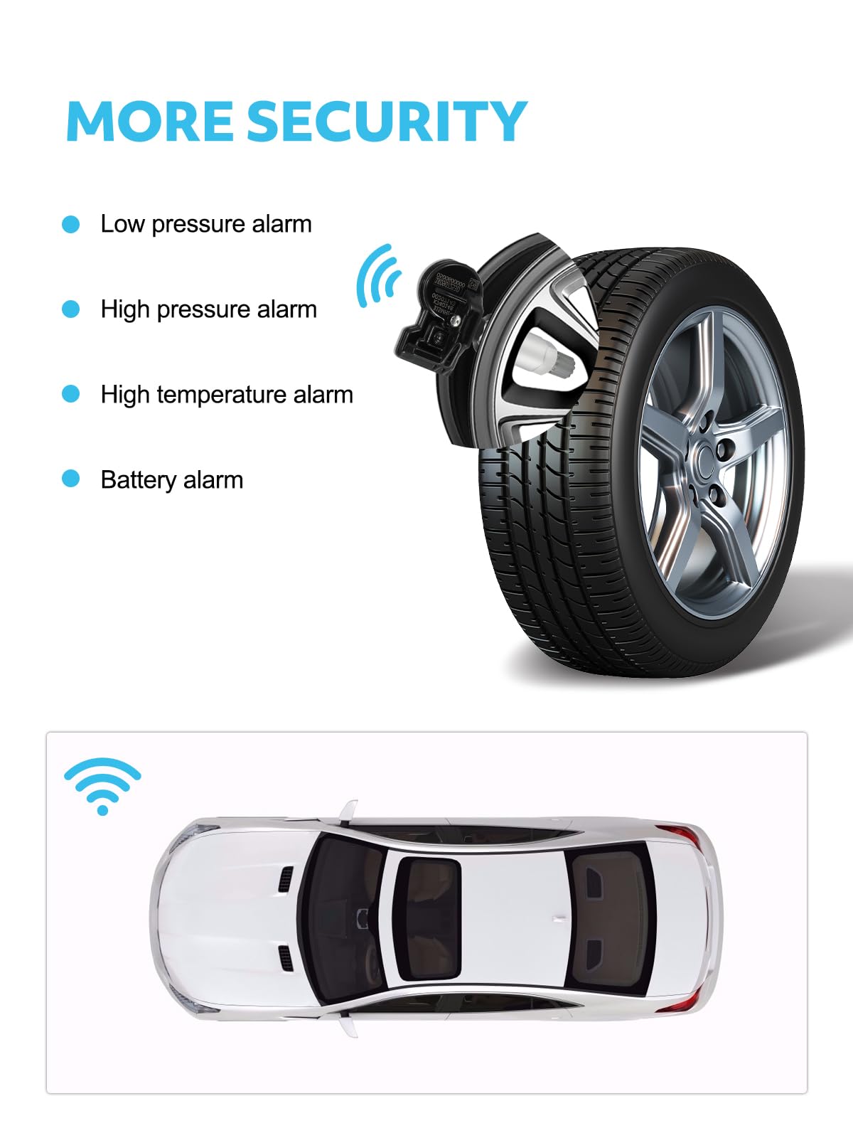 TAUTOY Upgrade 1K0-907-253D Tire Pressure Monitoring System TPMS Sensors for 2006-2013 Audi A3 A4 A5 Q5 TT, VW Beetle CC EOS GLI