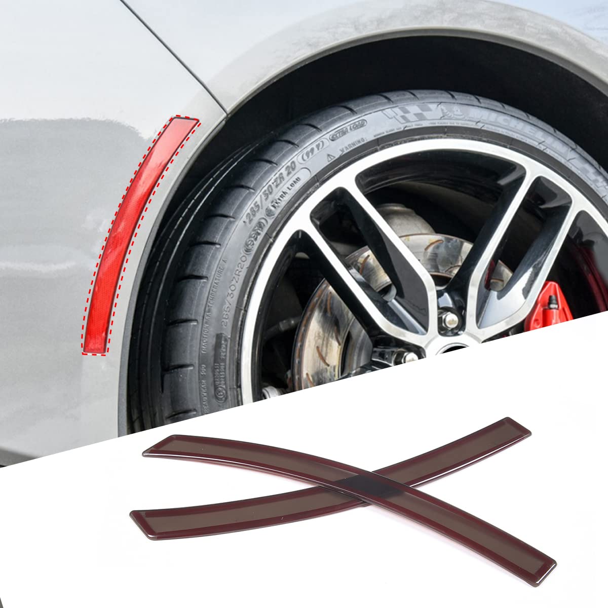 TINKI ABS Car Smoked Reflective Strip Smoked Black Trim Compatible for Chevrolet Corvette C7 2014 2015 2016 2017 2018 2019 Exter