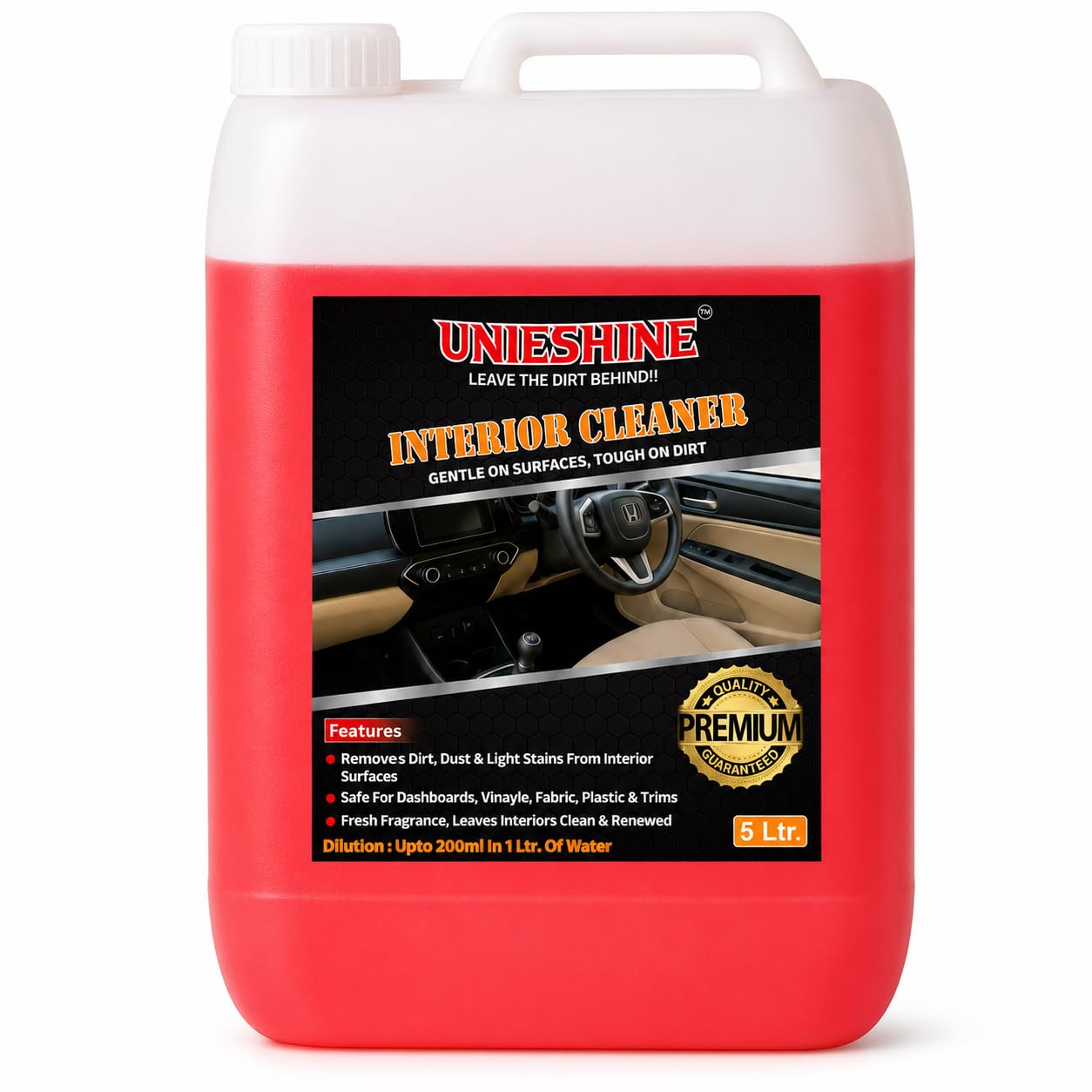 Unieshine Concentrated Car Interior Cleaner | 1:10 Dilution All Purpose Cleaner | Car Seat, Upholstery, Leather, Vinyl, Plastic 