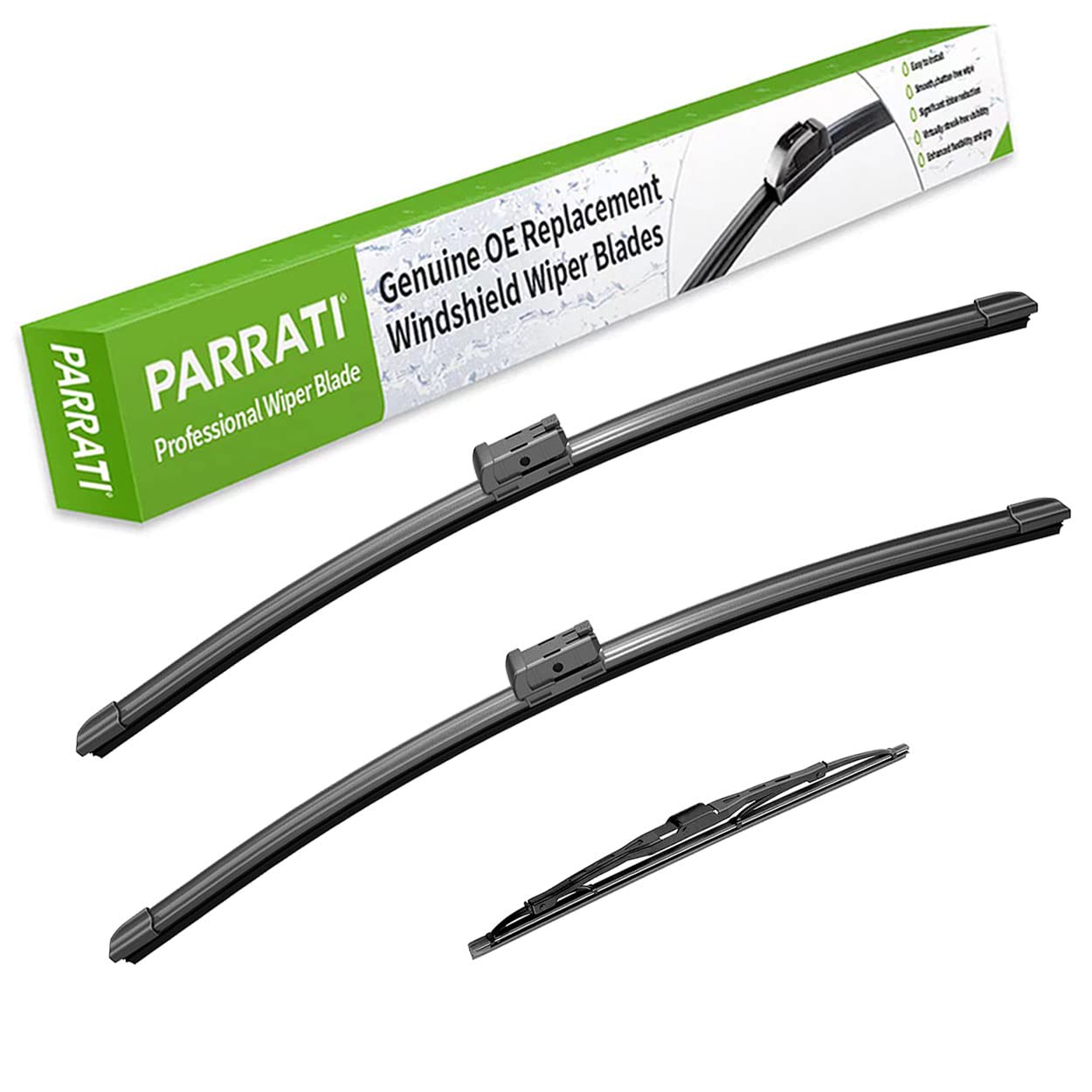 Parrati High Performance Premium All-Season Automotive Windshield Wipers With Rear Wiper Blades Replacement For 2010-2016 Cadill