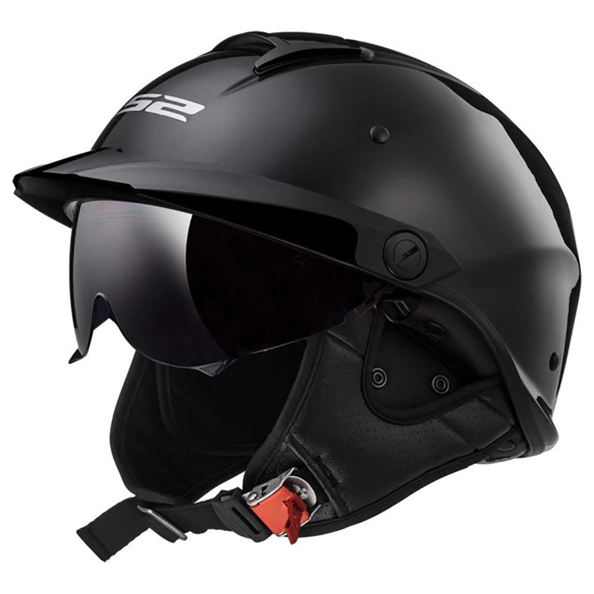 Ls2 Helmets Rebellion Motorcycle Half Helmet (Gloss Black - Large)