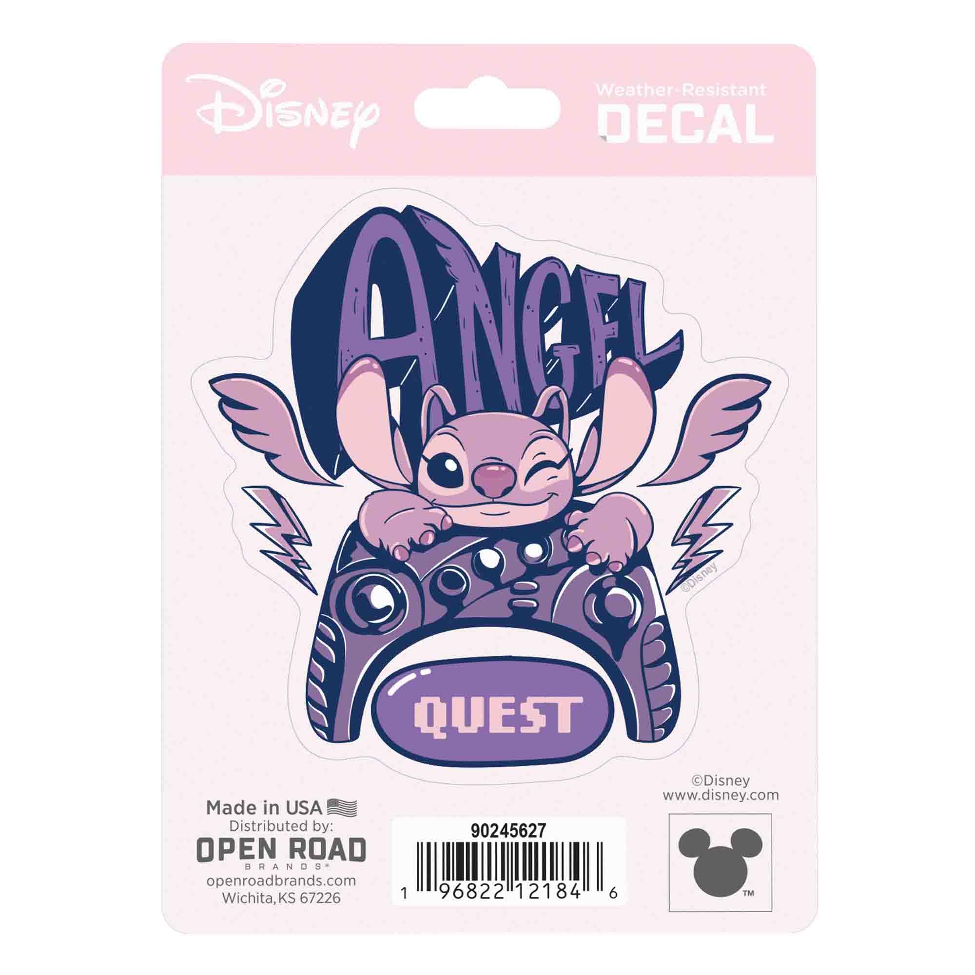 Disney Lilo and Stitch Angel Quest Adhesive Vinyl Decal - Cute Angel Sticker for Car or Truck