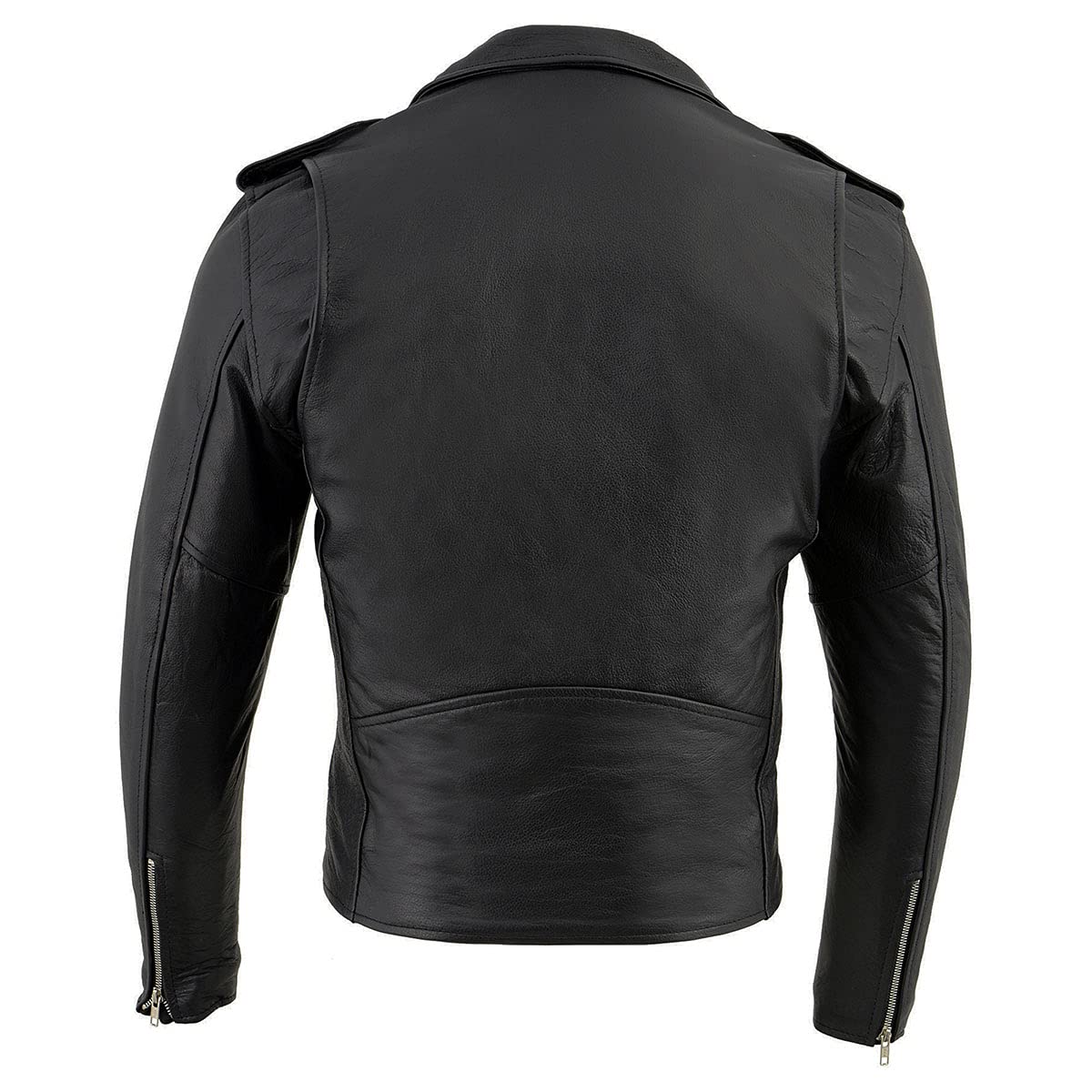 Milwaukee Leather Lkm1781 Men'S The Legend Classic Police Style Black Leather Motorcycle Jacket W/Quilted Liner - X-Large