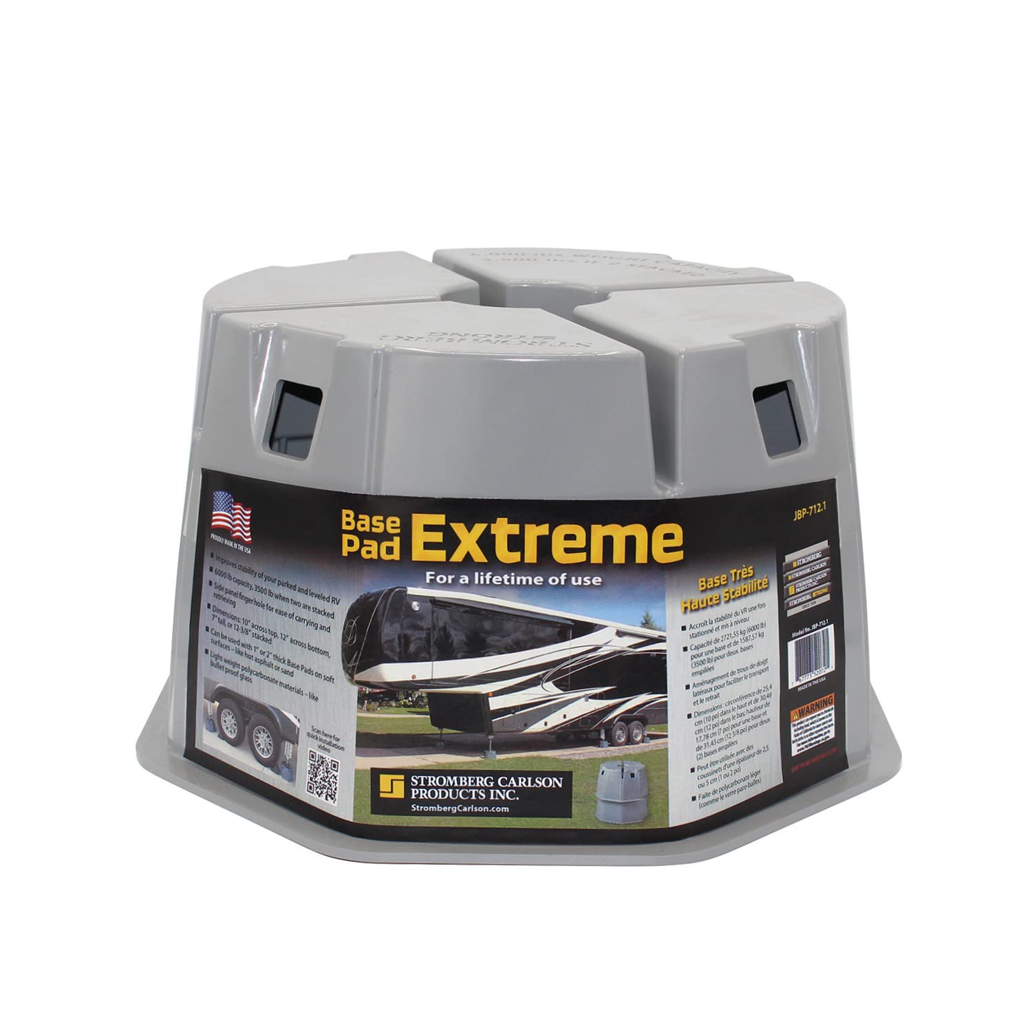 Stromberg Carlson Base Pad Extreme - 7 Block, 6000 Lb Max Capacity - Camper Accessories For Travel Trailers, Rv Accessories, Jack Stands, Trailer Jack, Trailer Jack Block, Rv Jack Pads (1 Pack)