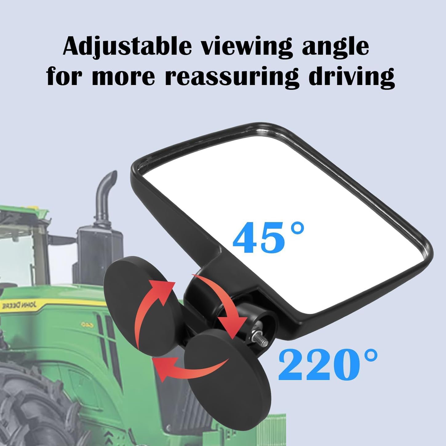 pbsee Magnetic Tractor Mirrors - Rearview Mirrors for Mahindra, Kubota, John Deere - Strong Magnets, Black, Model pb517