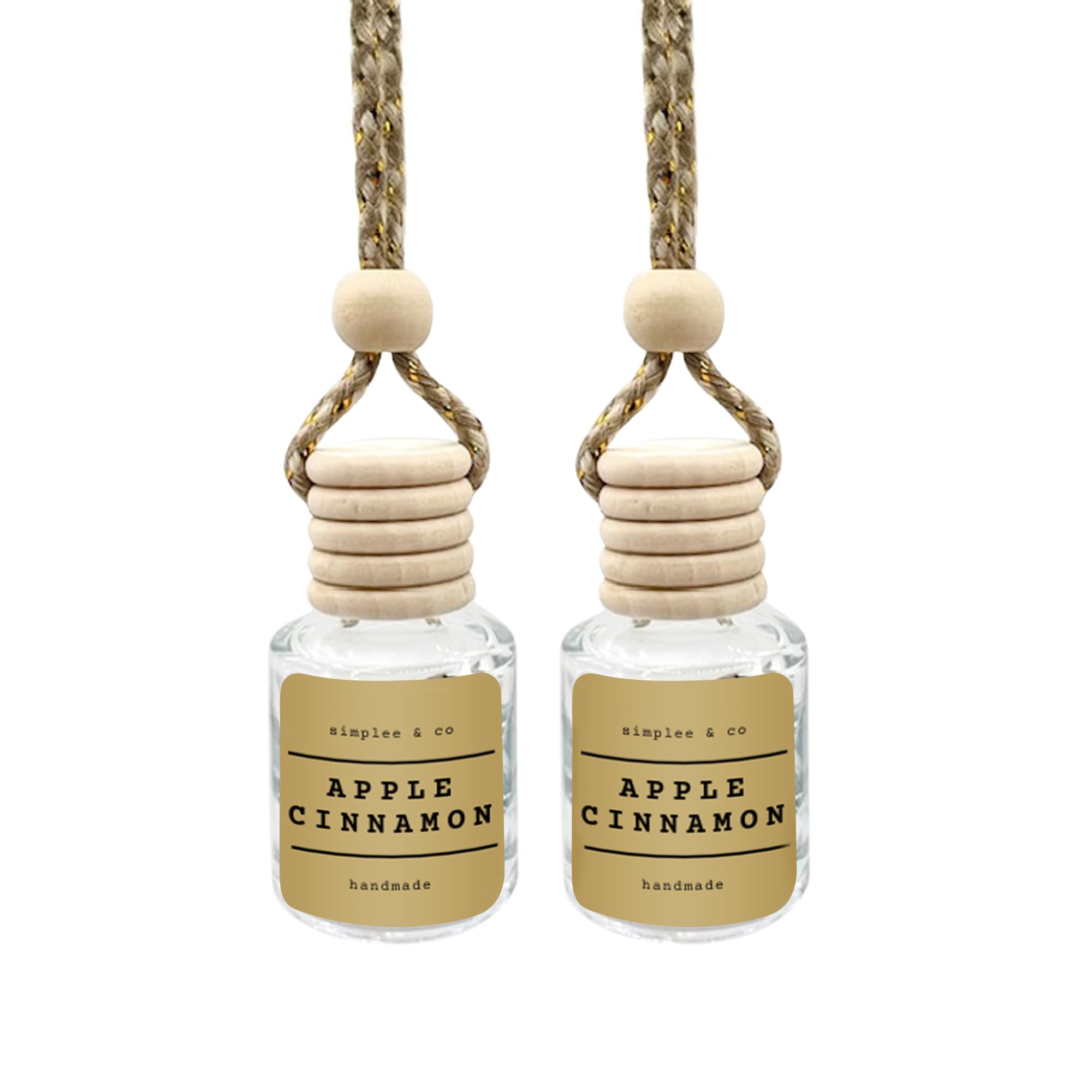 Apple Cinnamon Car Air Hanging Essential Oil Diffuser, Car Air Freshener with Essential Oils, Aromatherapy Vehicle Diffuser, Lon