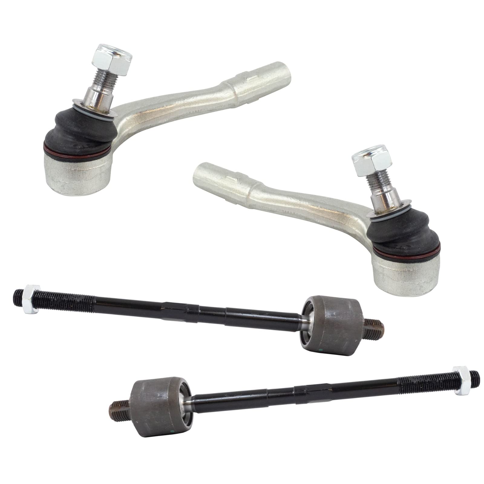 Trq Front Inner And Outer Tie Rod Set Compatible With 2012-2015 Mercedes-Benz C250 2008-2011 C300 2008-2015 C350 2010-2014 E350