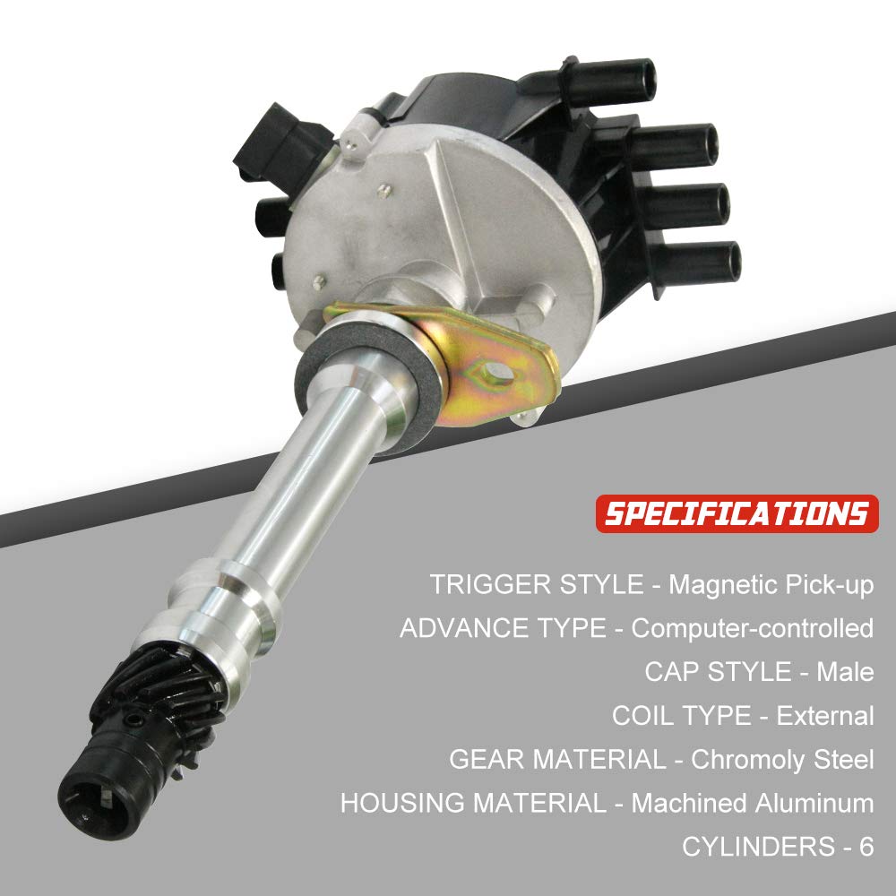 Efi Distributor For 1995-2007 Chevy Gm V6 4.3L 262 Ignition Distributor 6 Cylinders Vortec With Black Cap