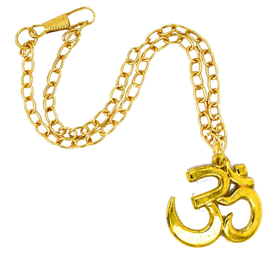 AFH Lord Shiva Om Golden Plated Car Mirror Charm Decorative Hanging Ornament