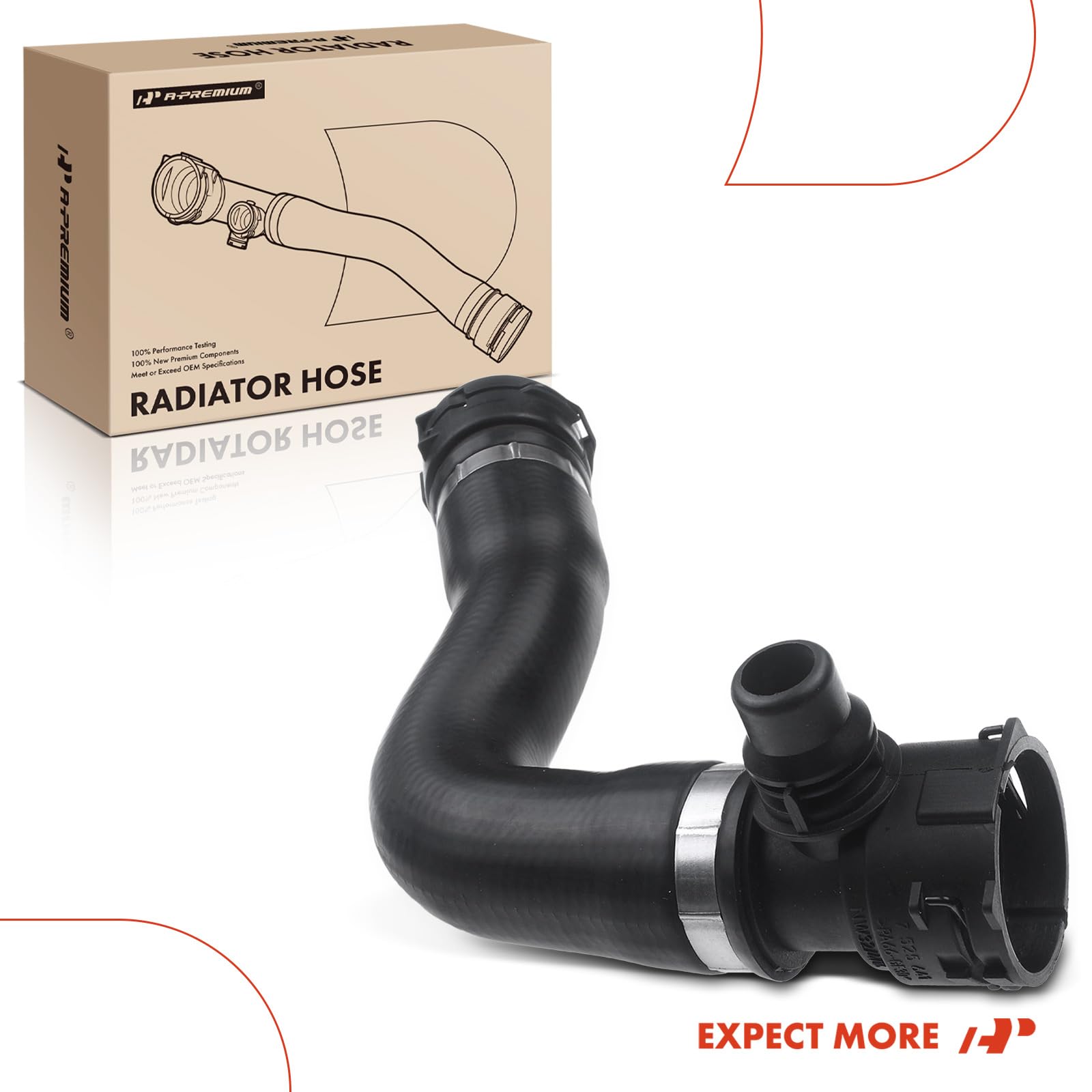 A-Premium Upper Radiator Coolant Hose Compatible With Bmw E82 1 Series M 2011, E82/E88 135I 2008-2013, 335I 2007-2011, X1 E84 20