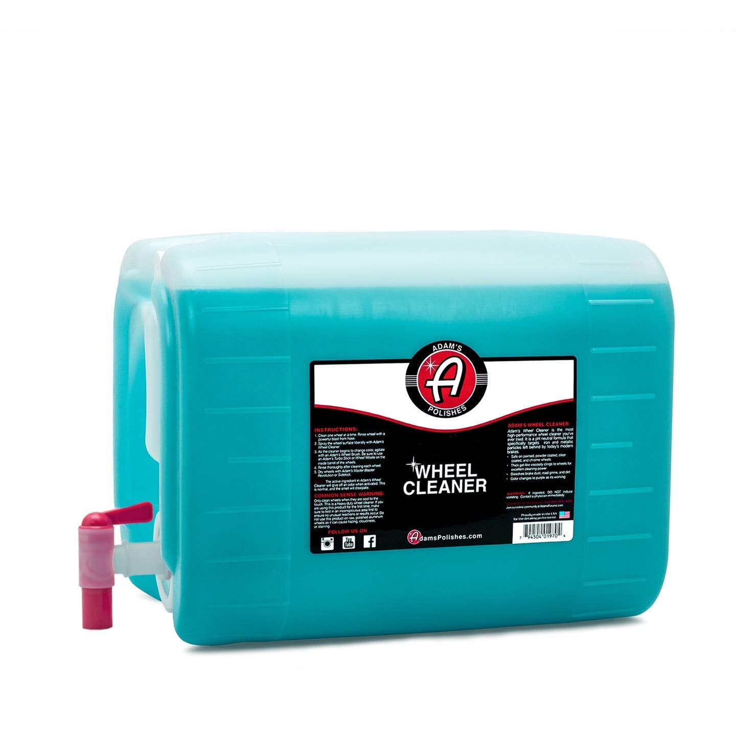 Adam's Polishes Wheel Cleaner 5 Gallon - Tough Wheel Cleaning Spray For Car Wash Detailing | Rim Cleaner & Brake Dust Remover | 