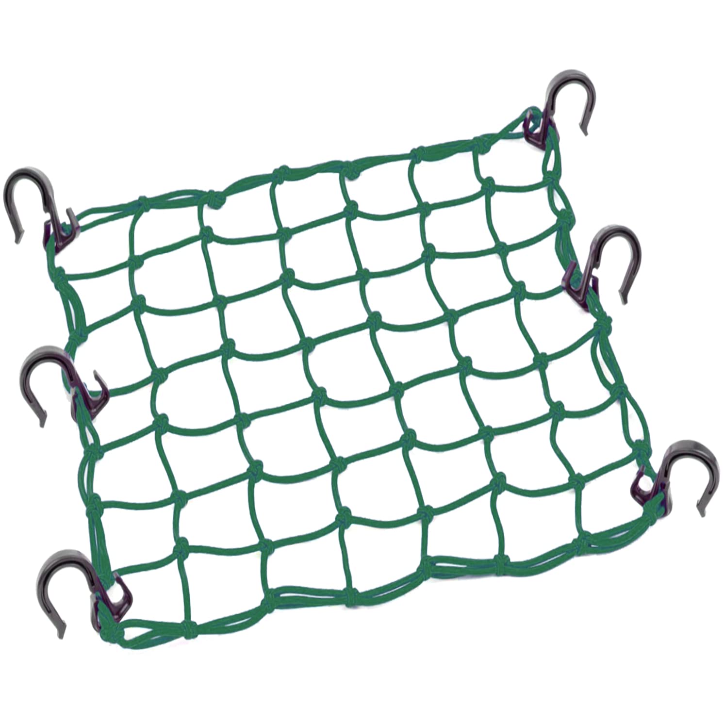 ZUOZE Small Cargo Net 15''x15'' Stretches to 30''x30'' with Thicken Hooks | Natural Latex Core, Tight 2   x2    Mesh Heavy Duty 