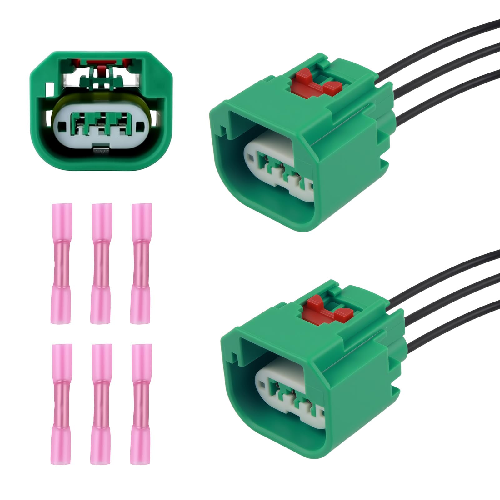 2PCS Headlight Wiring Harness with Terminals,Pratical Headlight Connector Plug Compatible with Dodge,Jeep,Ram,Headlights Socket 