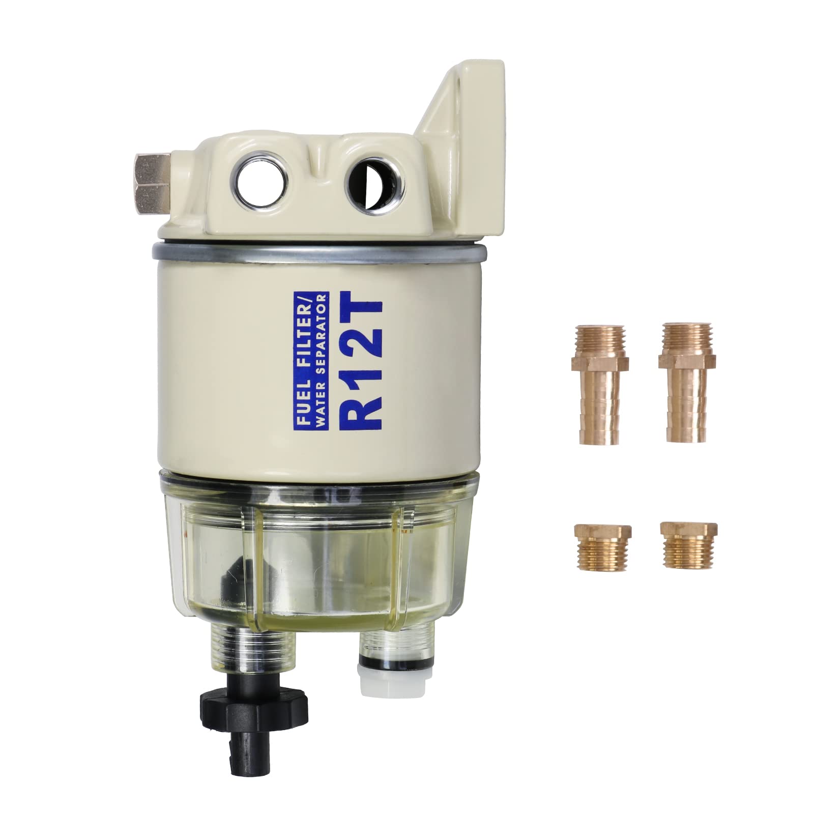CARMOCAR Marine Fuel Water Separator/Diesel Fuel Filter/Water Separator for R12T MARINE SPIN-ON HOUSING 120AT NPT ZG1/4-19 Inclu