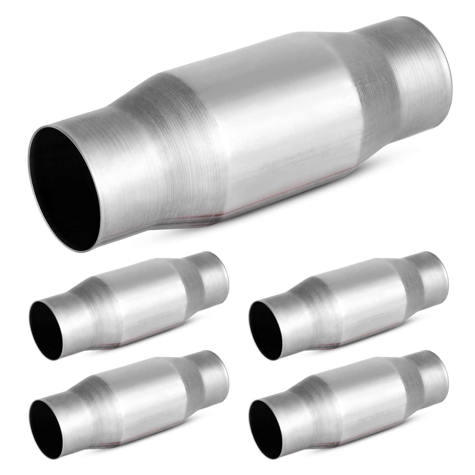 Autosaver88 5-Pack Universal Catalytic Converter, 3'' Inlet/Outlet Catalytic Converter, Stainless Steel Shell (Epa Compliant)
