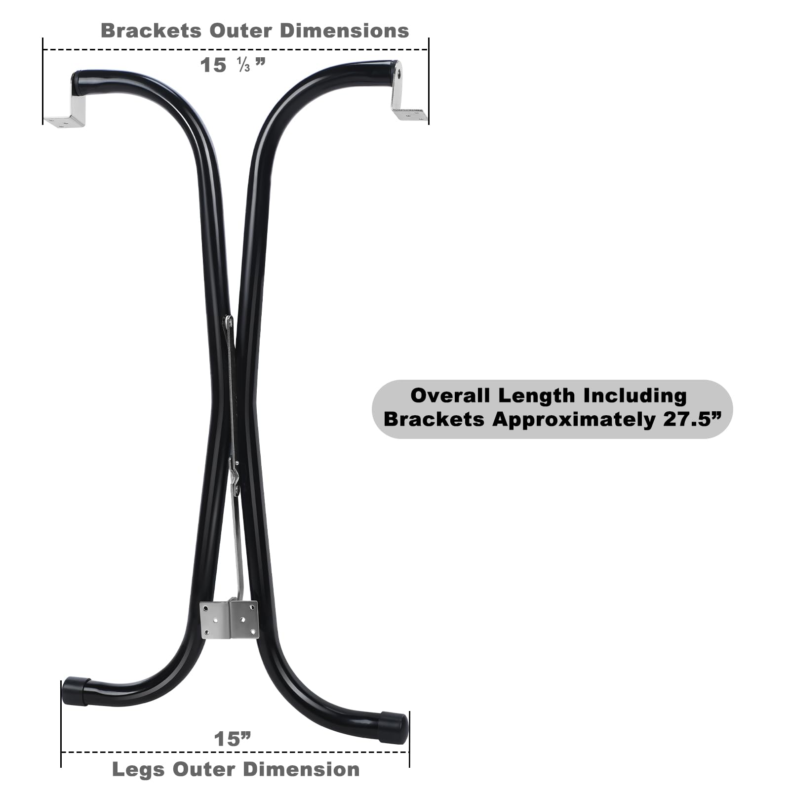 RattanView 1 Pcs Rv Folding Table Leg 27.5 Black Foldable Table Legs for RV's and Cargo Trailers