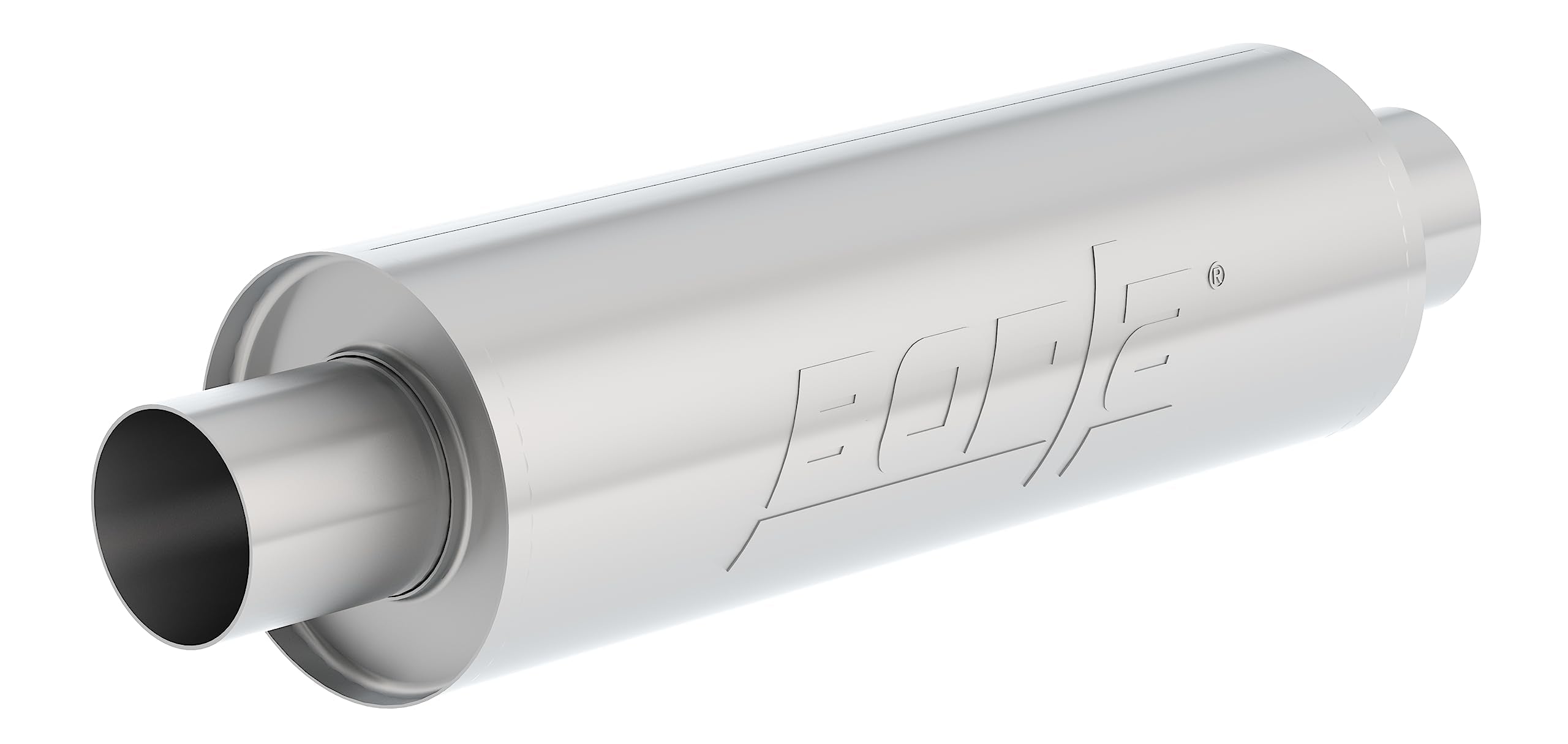 Borla 401392 Xr-1 Sportsman Universal Performance Muffler 2.5' Center / 2.5' Center Outlet 5' Round X 15' Long Body 20' Overall Length Un-Notched Necks Reversible Designt-304 Stainless Steel