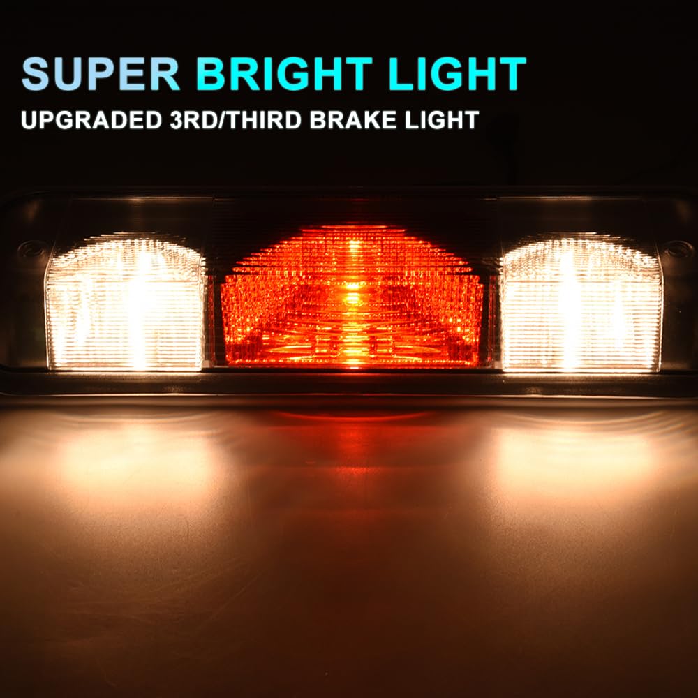 PIT66 3rd Brake Light for 2004-2008 Ford F150, High Mount, Halogen Clear/Red Lens, Durable Polypropylene