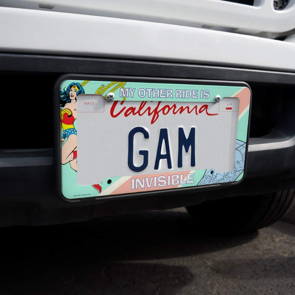 Graphics & More Wonder Woman My Other Ride Is Invisible License Plate Tag Frame