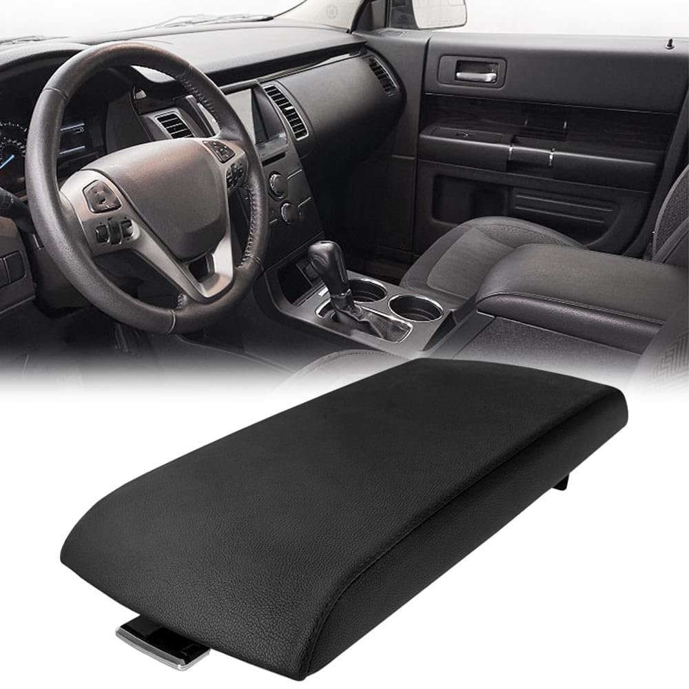 Pit66 Center Console Lid, Compatible With 2013-2017 Ford Flex, Armrest Cover, Black Ea8Z7406024Ab Da8Z7406024Ac