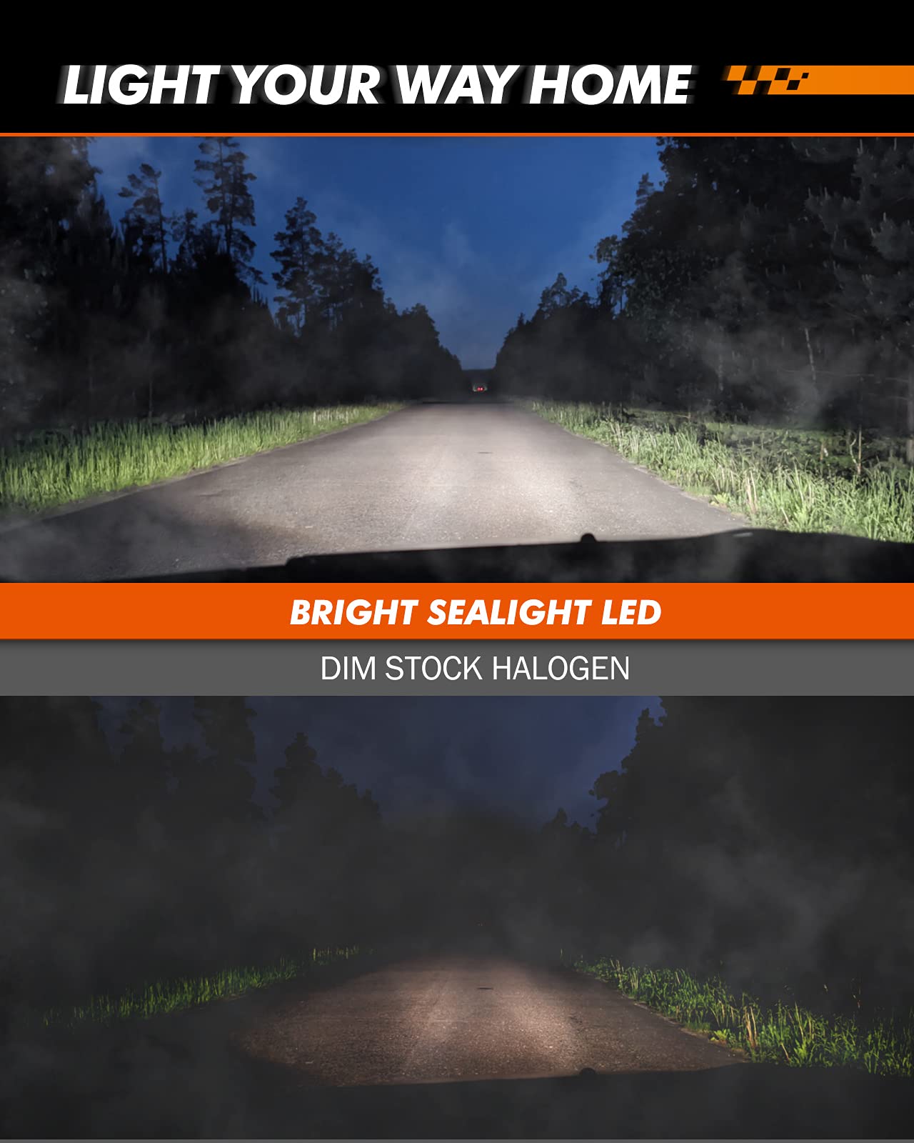 Sealight H11 H16 H8 Led Fog Light Bulbs, 400% Brightness 1:1 Size Halogen Replacement Bulbs For Cars,Trucks, Strong Light Penetration Fog Light Led, 6500K White, Pack Of 2