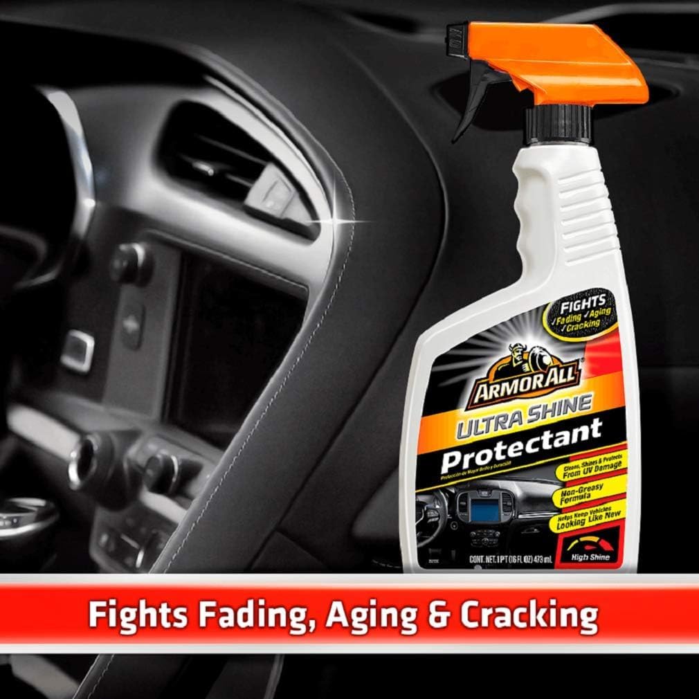 Armor All Ultra Shine Protectant Spray - 16 Fl Oz Car Interior Cleaner with UV Protection Against Cracking and Fading, White