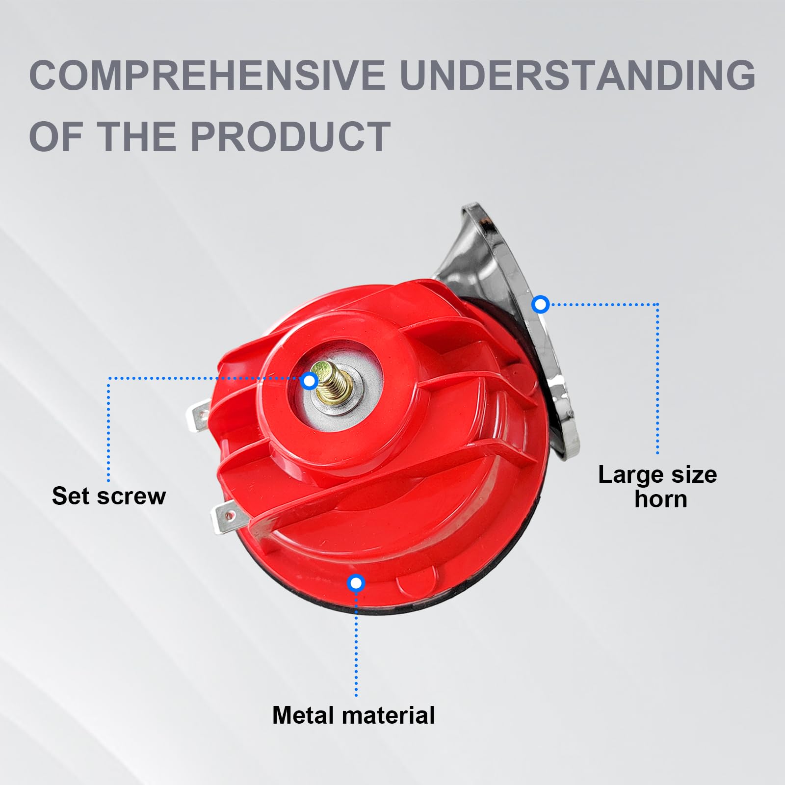 Augeny 300DB Super Loud Car Horn, 12V Waterproof Car Air Electric Snail Horn, Universal Accessories for Car, Motorcycle, Truck,