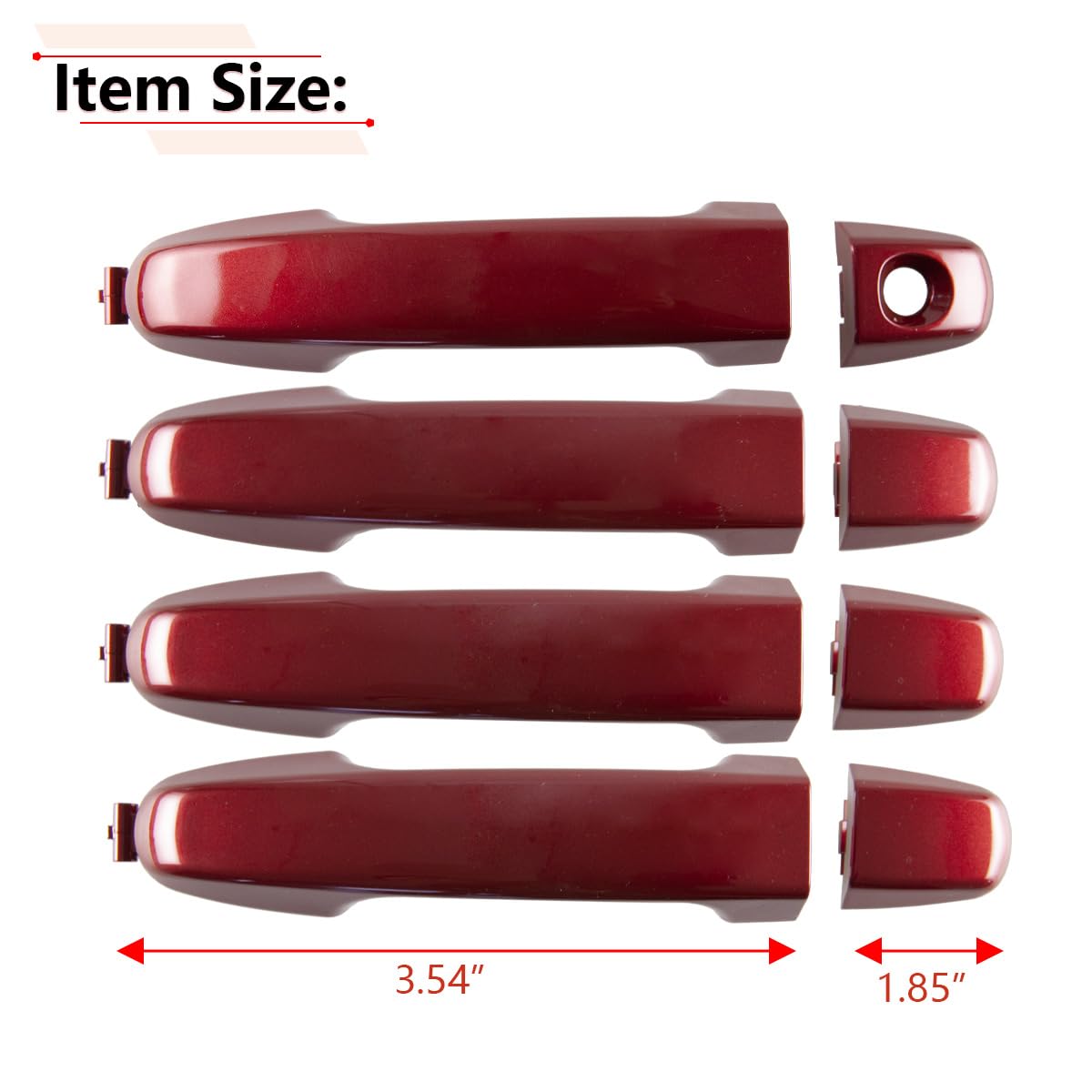 RLB-HILON Exterior Door Handle Set for Toyota Camry 2012-2017, Red Painted Color, Model LS-275