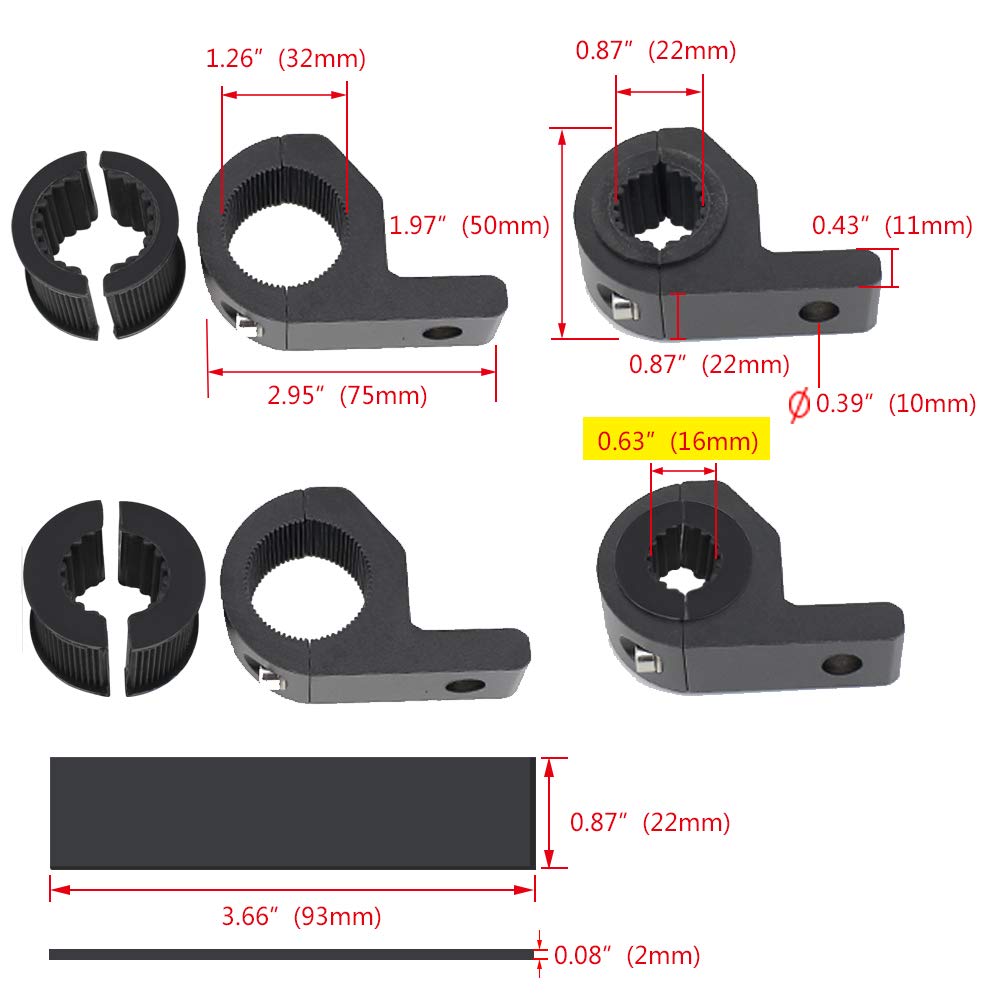 Motorcycle Mounting Bracket 4Pcs 0.75' 1' 1.25' Horizontal Bull Bar Mounting Bracket Work Auxiliary Lights Universal Clamp Bracket Fit For Car Motorcycle