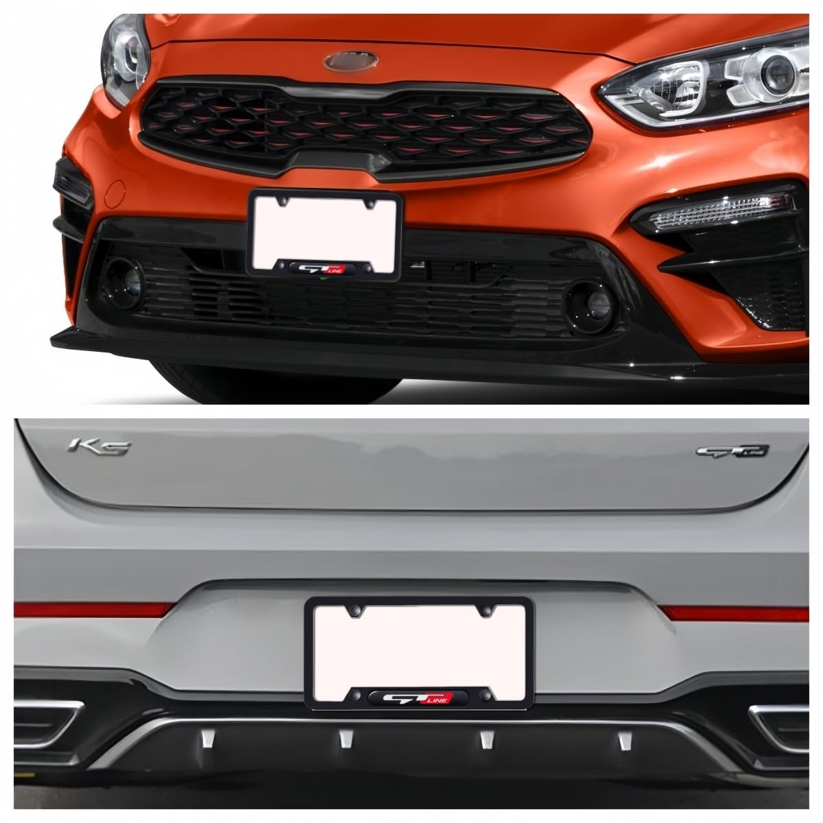 JULOPO Aluminum License Plate Frames - 2 Pcs, GT Color, Compatible with Picanto, Rio, K5, Sportage, Stinger, Soul, Model cpj