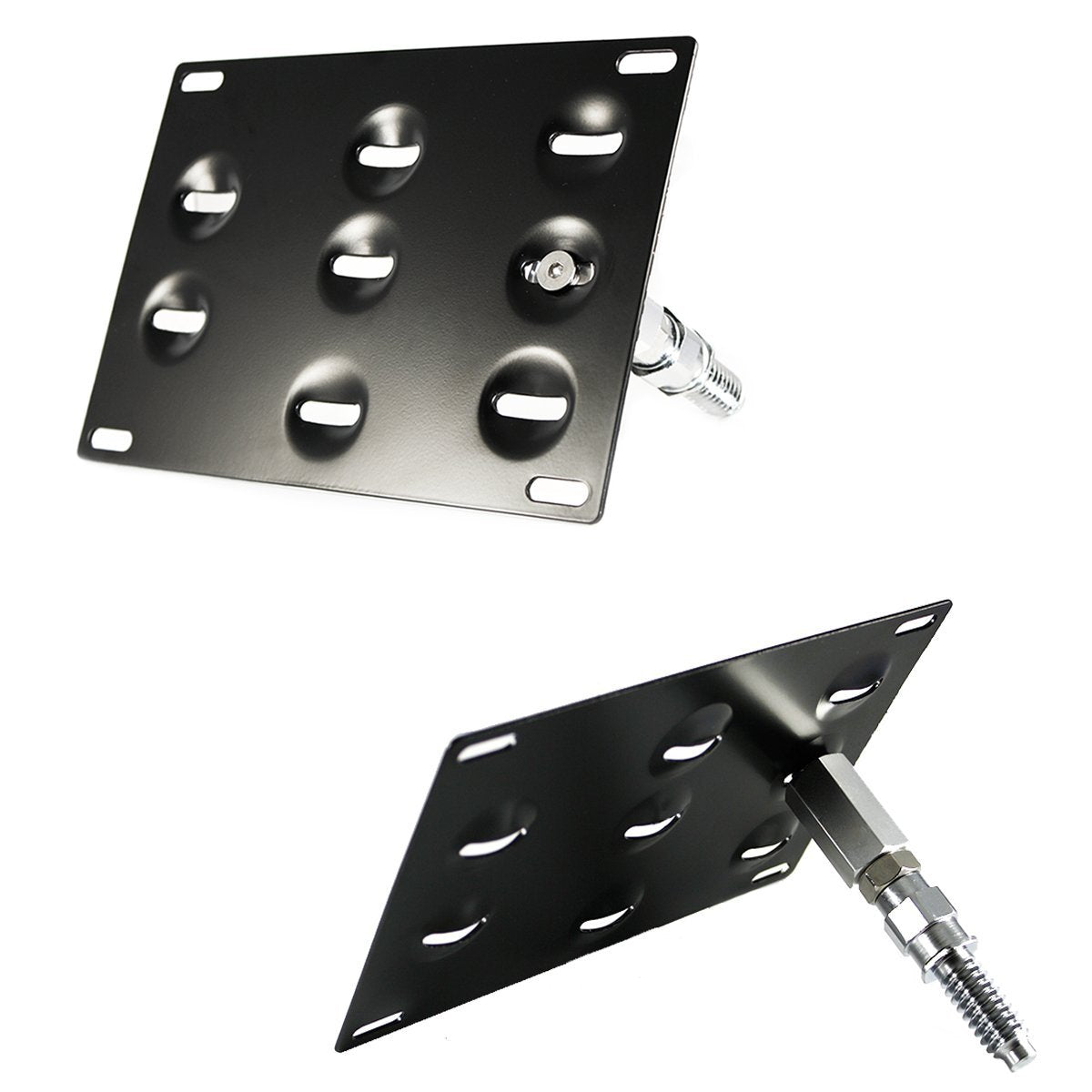 x xotic tech Tow Hook License Plate Bracket #TH95 - Black Aluminum for Mitsubishi Lancer Evolution Evo X