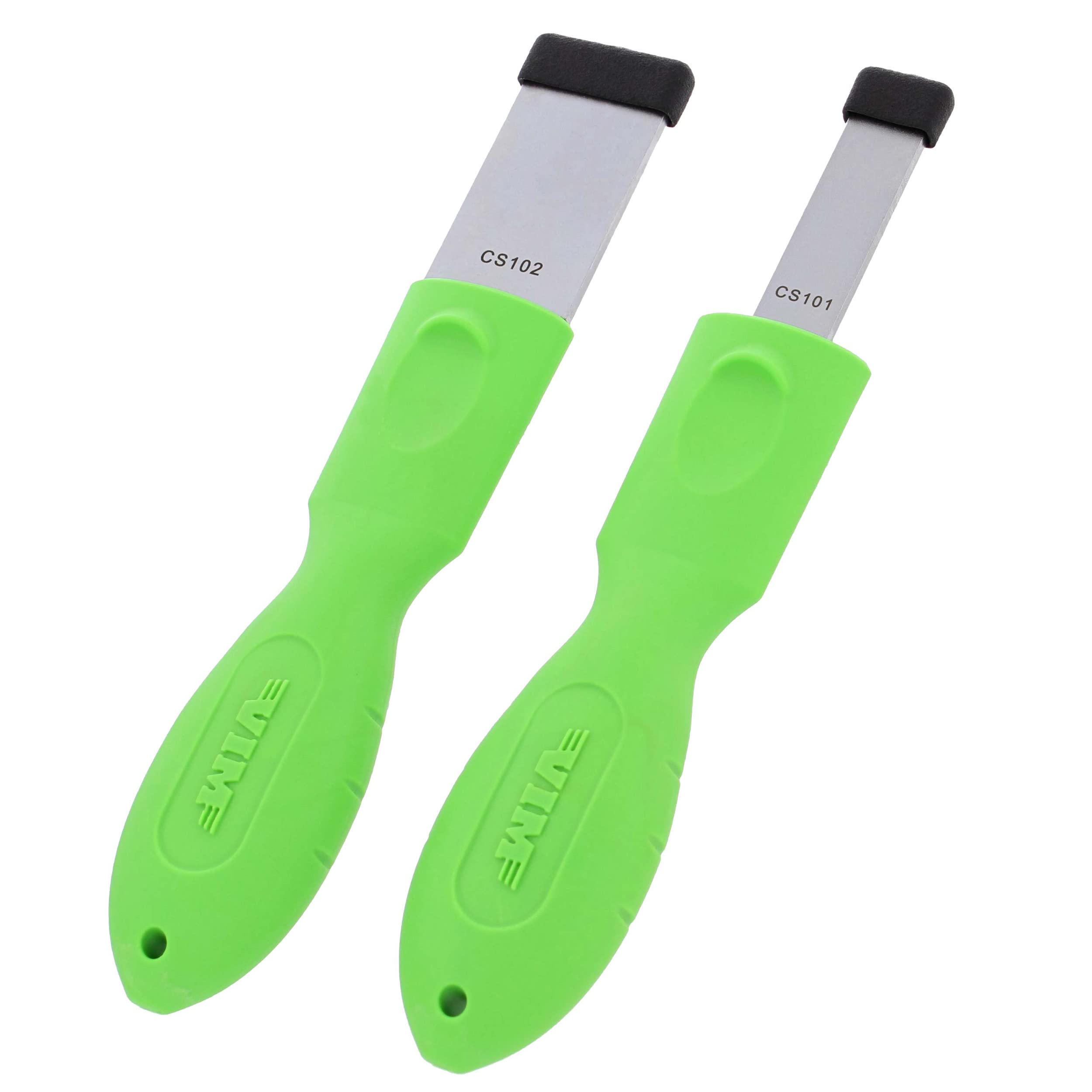 VIM Tools Carbide Gasket Scraper Tool Set - 2pc Large & Small - Tungsten/Steel Blades, Green Handles