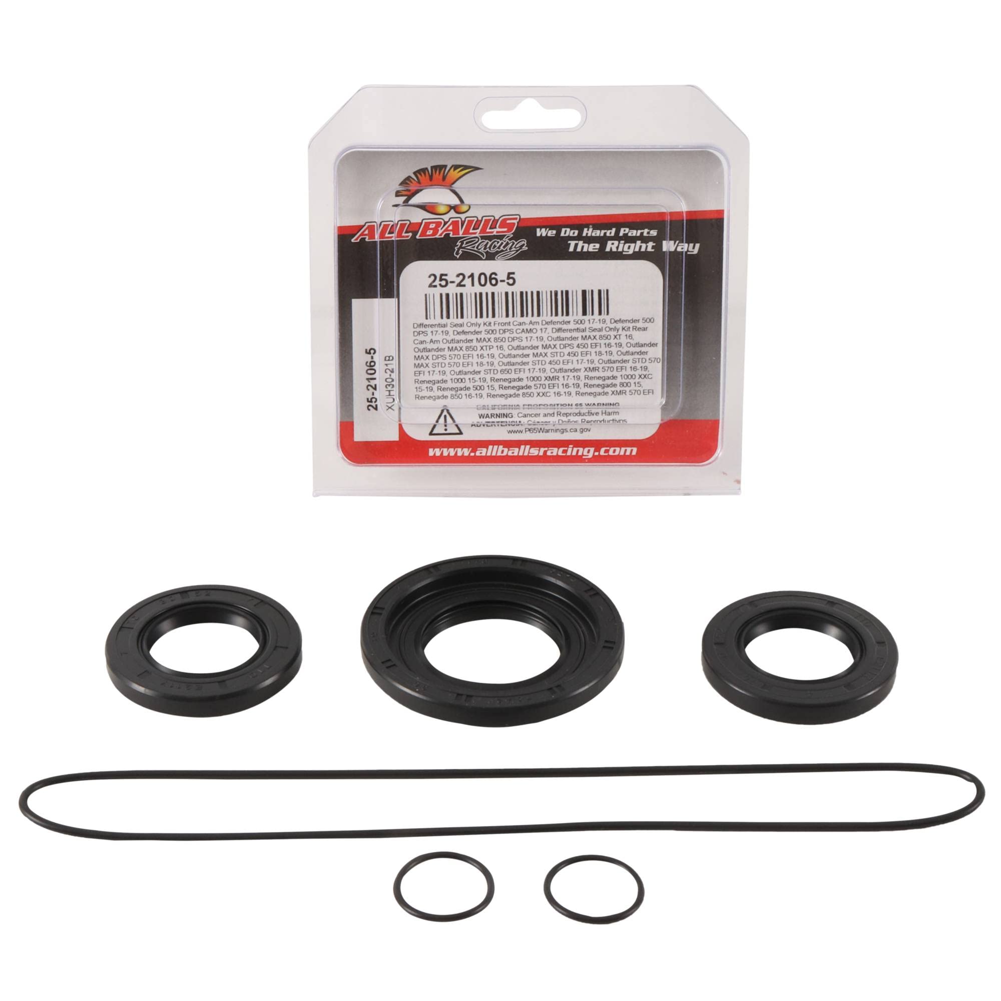 All Balls Differential Seal Only Kit Rear 25-2106-5 For Can-Am Outlander 1000 Xmr 14-15, Outlander 570 Dps 16-17, Outlander 570