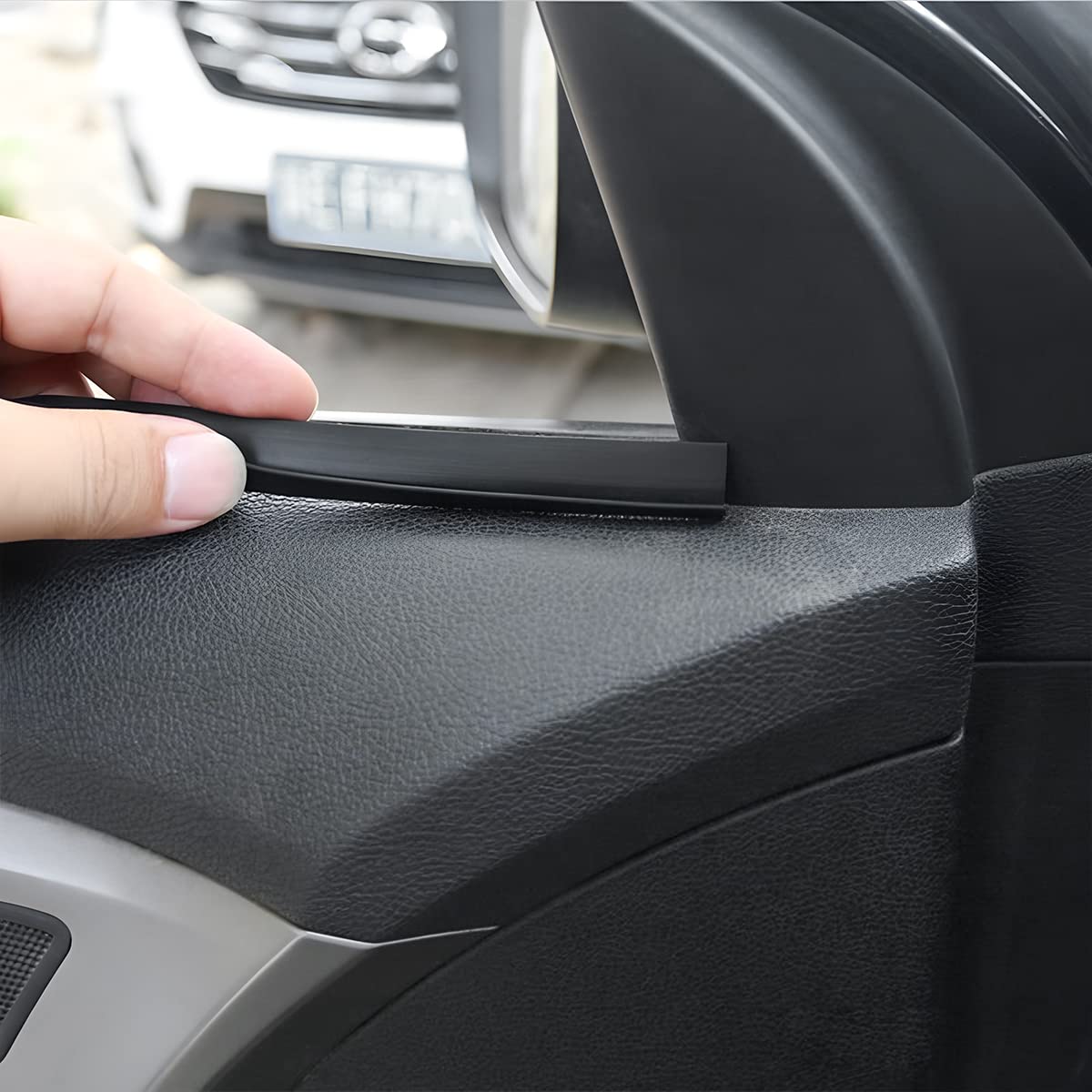 AUCELI Car Window Seal Strip, Windshield Weather Strip for Car, Automotive Waterproof Soundproof V-Shape Self Adhesive Trim Cove