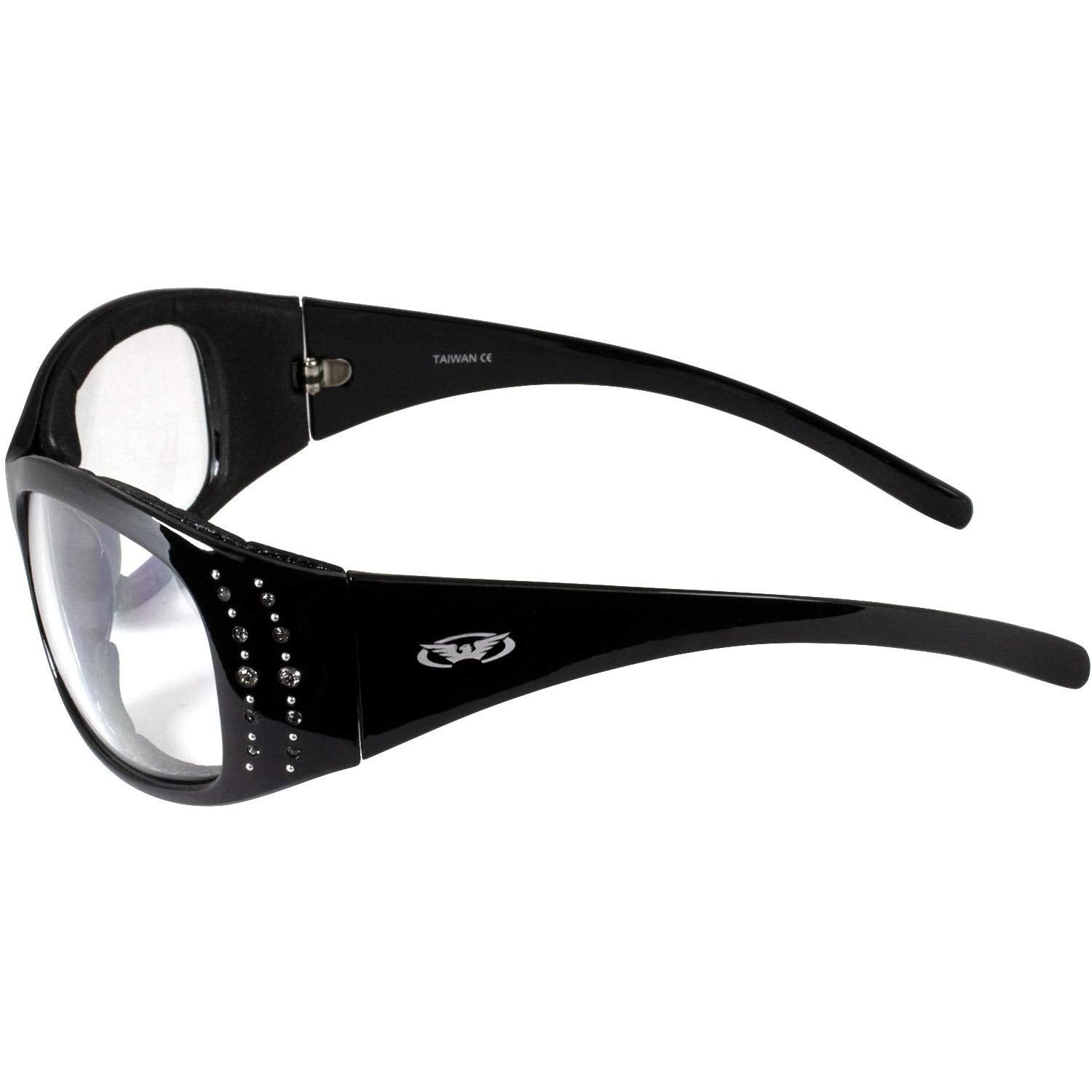 Global Vision Marilyn 2 Plus Padded Motorcycle Sunglasses Riding Glasses w/Clear and Smoke Lens (Clear & Smoke)