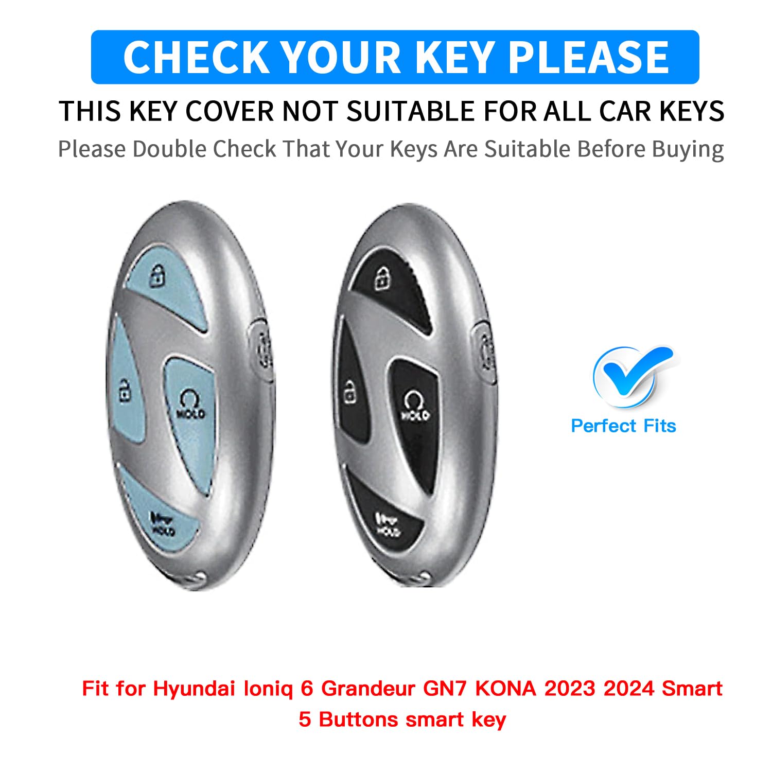 QBUC for Hyundai Ioniq 6 Key Fob Cover,Soft TPU 360 Degree Car Key Case Protector with Leather Keychain Compatible with Hyundai