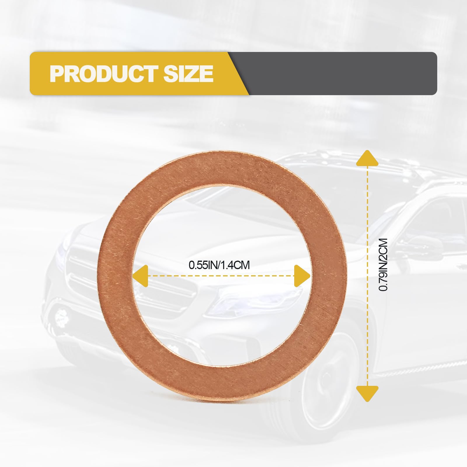 15 Pcs Oil Drain Plug Gasket - 14mm OEM Copper Oil Drain Plug Washer Gaskets - Compatible/Replacement for Mercedes Oil Crush Was