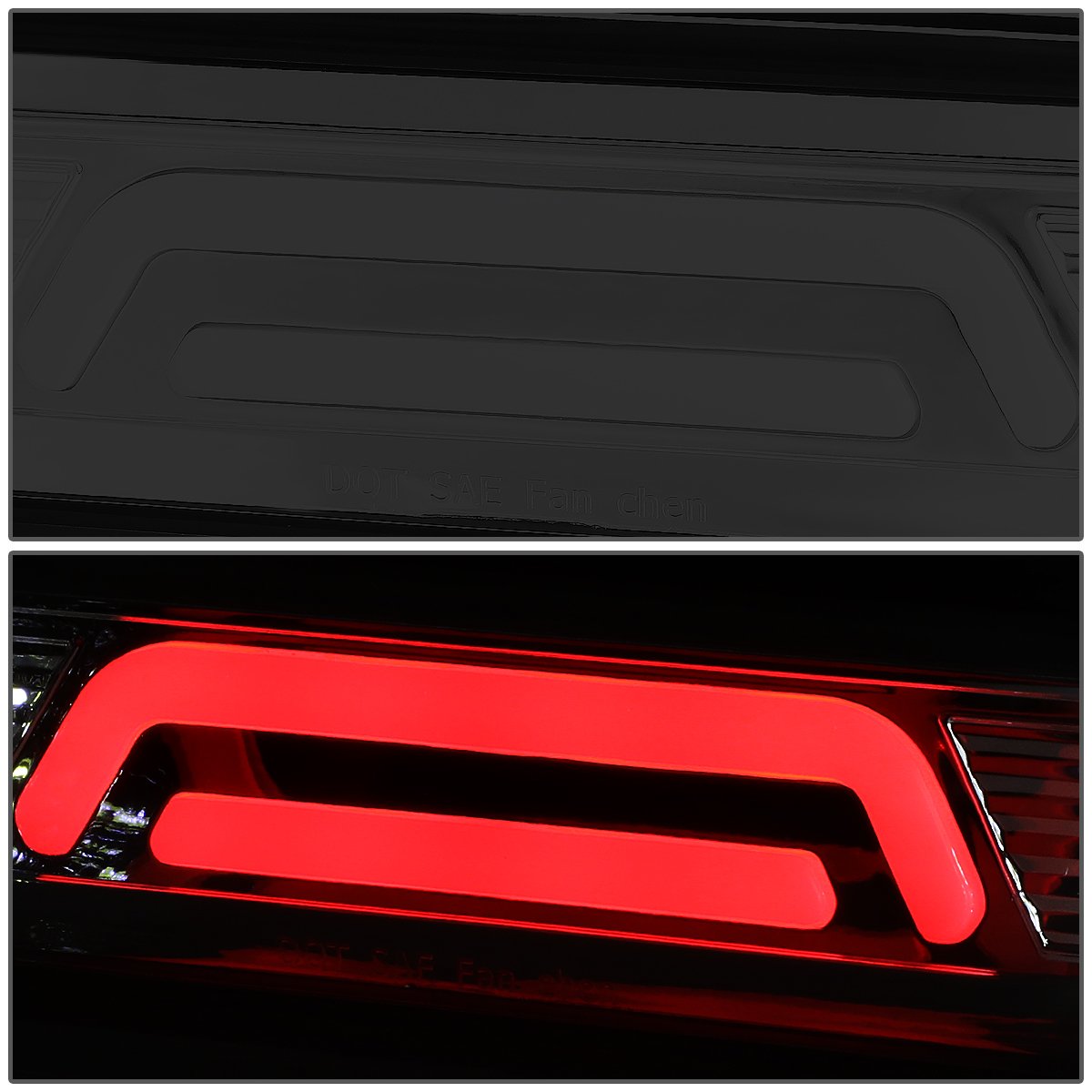 Dna Motoring 3Bl-Drm02-3D-Led-Sm Smoked Lens 3D Led Third Tail Brake Light [Compatible With 02-08 Dodge Ram 1500/03-09 Ram 2500