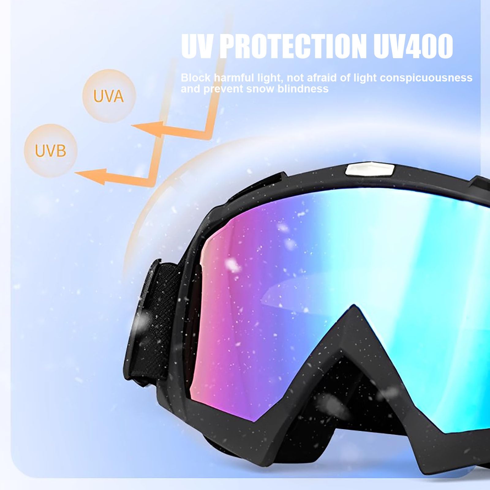 immoono Dirt Bike Motorcycle Goggles with Balaclava Face Cover, Motocross Riding Offroad Glasses for Men Women with Face Mask, B