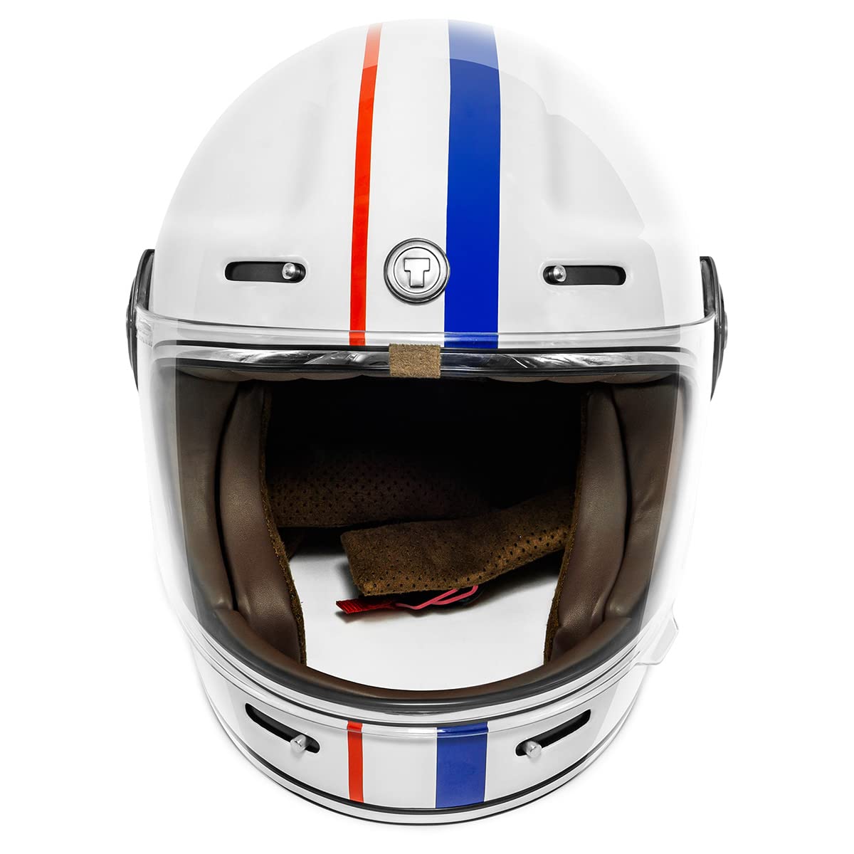 Torc T1 Unisex-Adult Retro Full Face Motorcycle Helmets, Gloss White Allegiance, Small