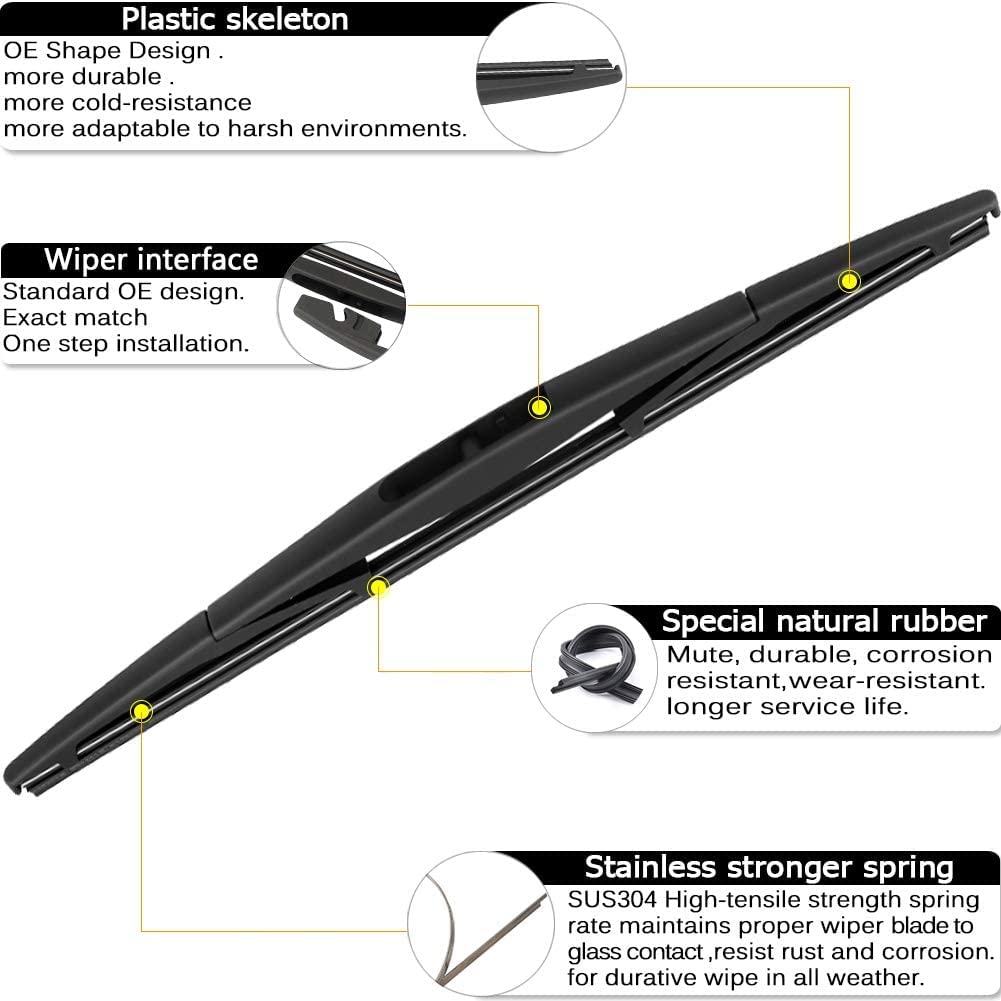 Autoboo 26''+20'' Windshield Wipers With 14'' Rear Wiper Blade Replacement For Ford Edge Lincoln Mkx 2007-2015 -Original Factory