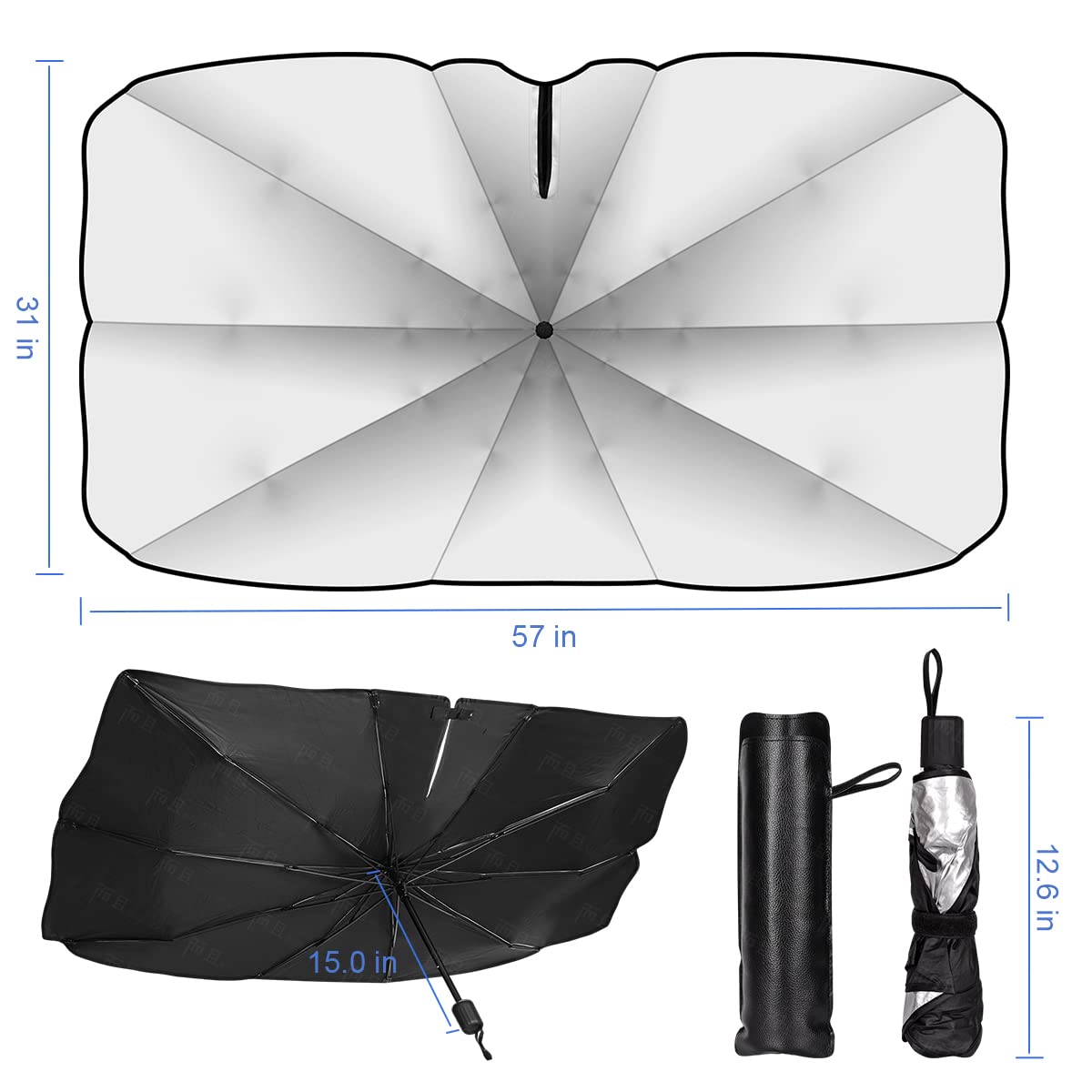 Sedan Suv Car Sun Shade For Windshield Uv Rays And Heat Sun Visor Protector, Foldable Windshield Sun Shade Umbrella,Keep Car Coo
