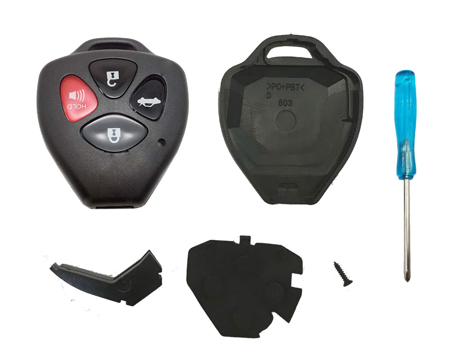 Upgraded Replacement Key Fob Cover Shell Fit For Toyota 2008-2013 Avalon / 2007-2011 Camry / 2008-2012 Corolla / 2009-2014 Venza