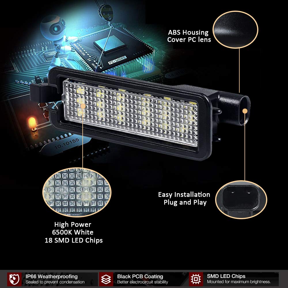 D-Lumina Led License Plate Light Tag Lamp Assembly Compatible With 2015-2023 Dodge Charger Challenger Chrysler 300 Pacifica And
