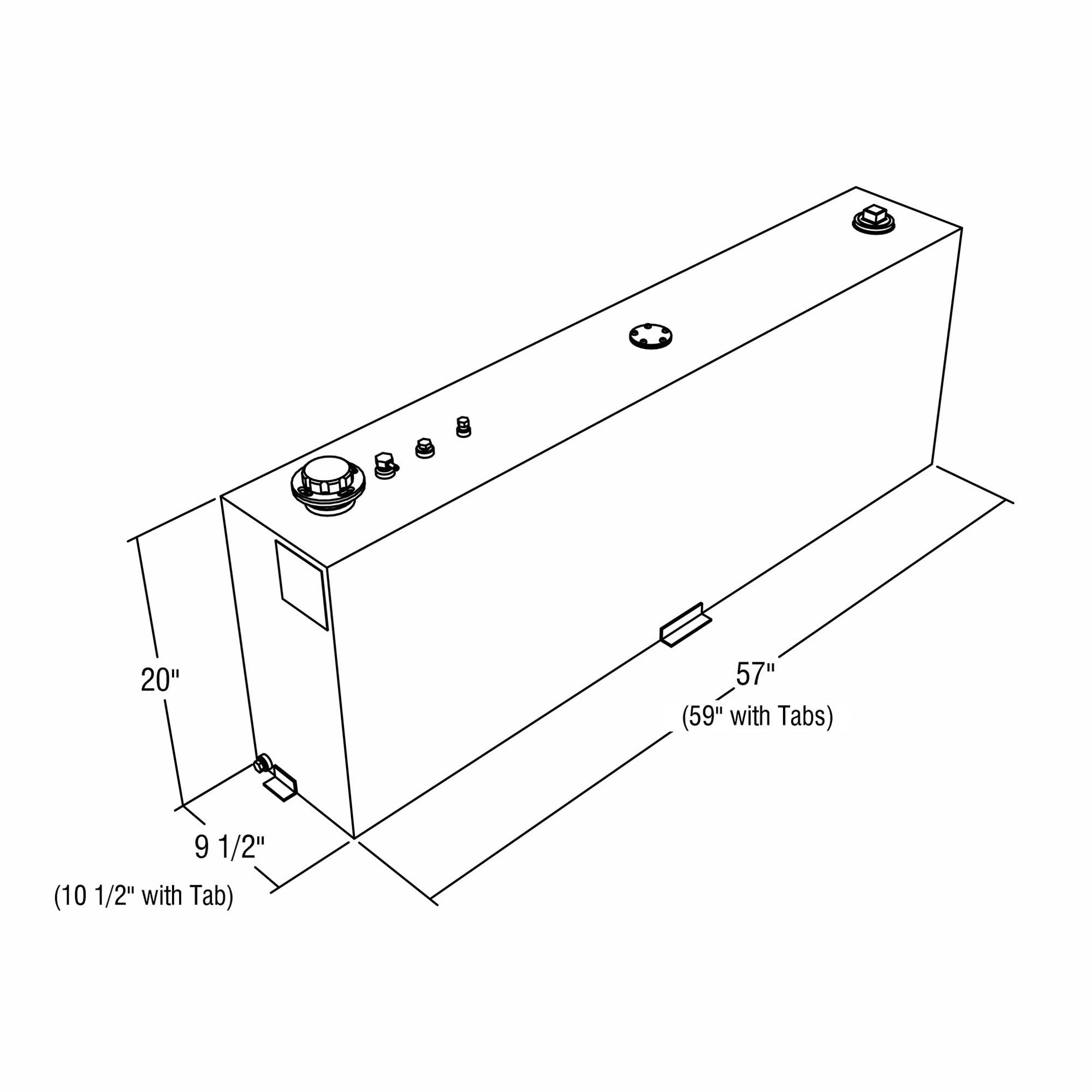 RDS MFG INC Rectangular Auxiliary Fuel Tank - 45 Gallon, Aluminum, Model 71083
