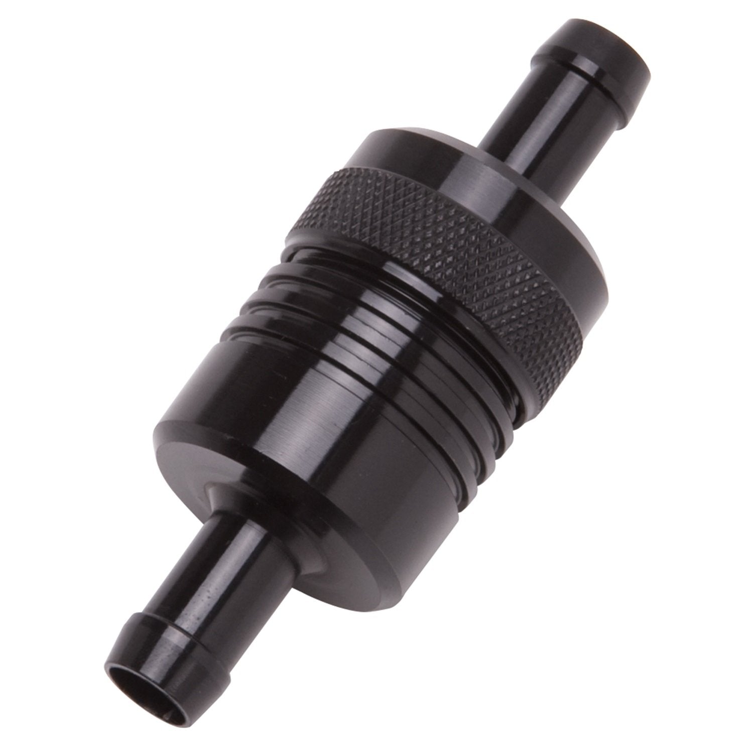 Edelbrock 8157 Street Fuel Filter 1 1/8 In. Dia. 3/8 In. Inlet/Outlet 3 In. Length Black Aluminum Street Fuel Filter