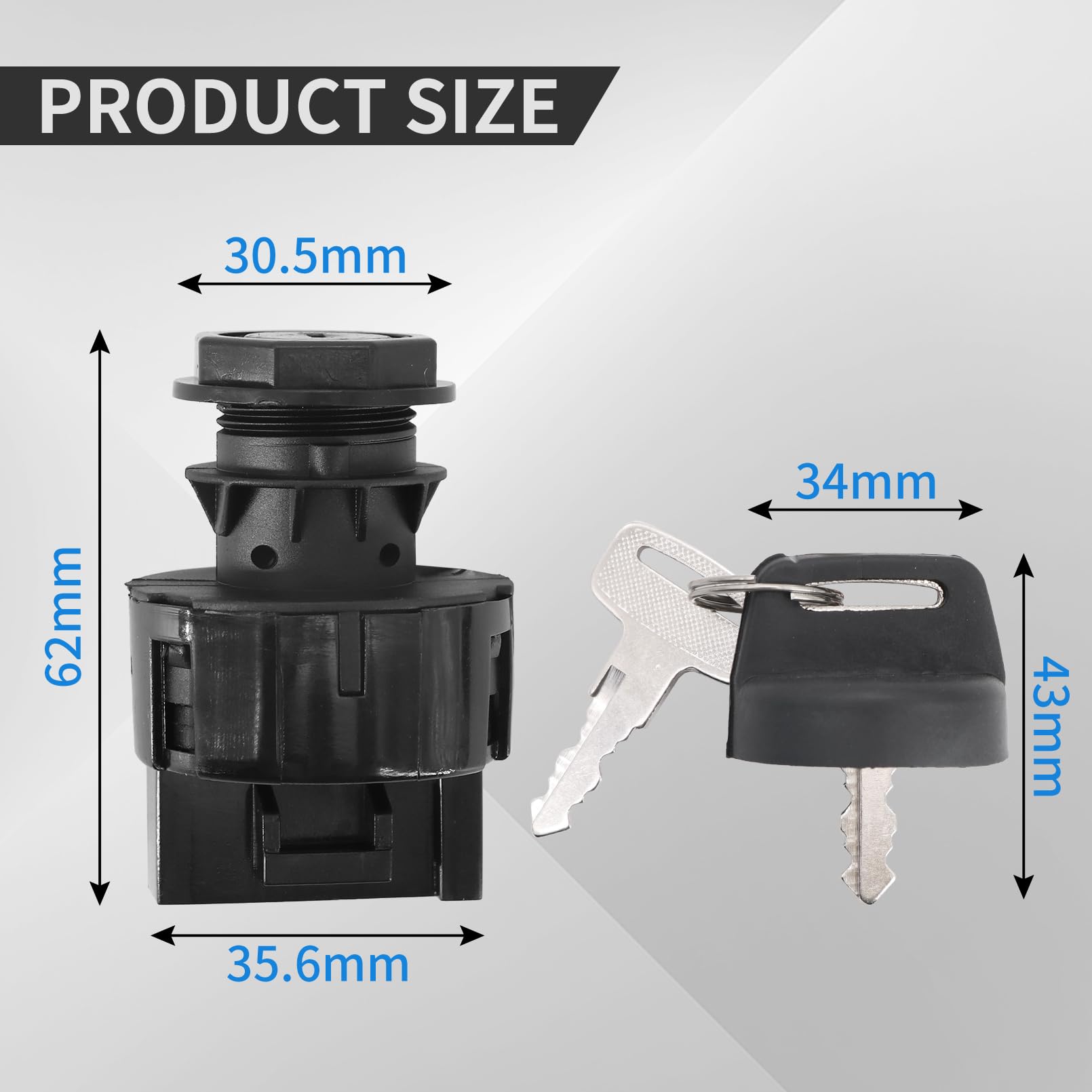 KIPA Ignition Key Switch for Polaris Sportsman 400 500 600 700 800 Ranger 500 700 900 1000 XP Diesel RZR 800 900 1000 Turbo Brut