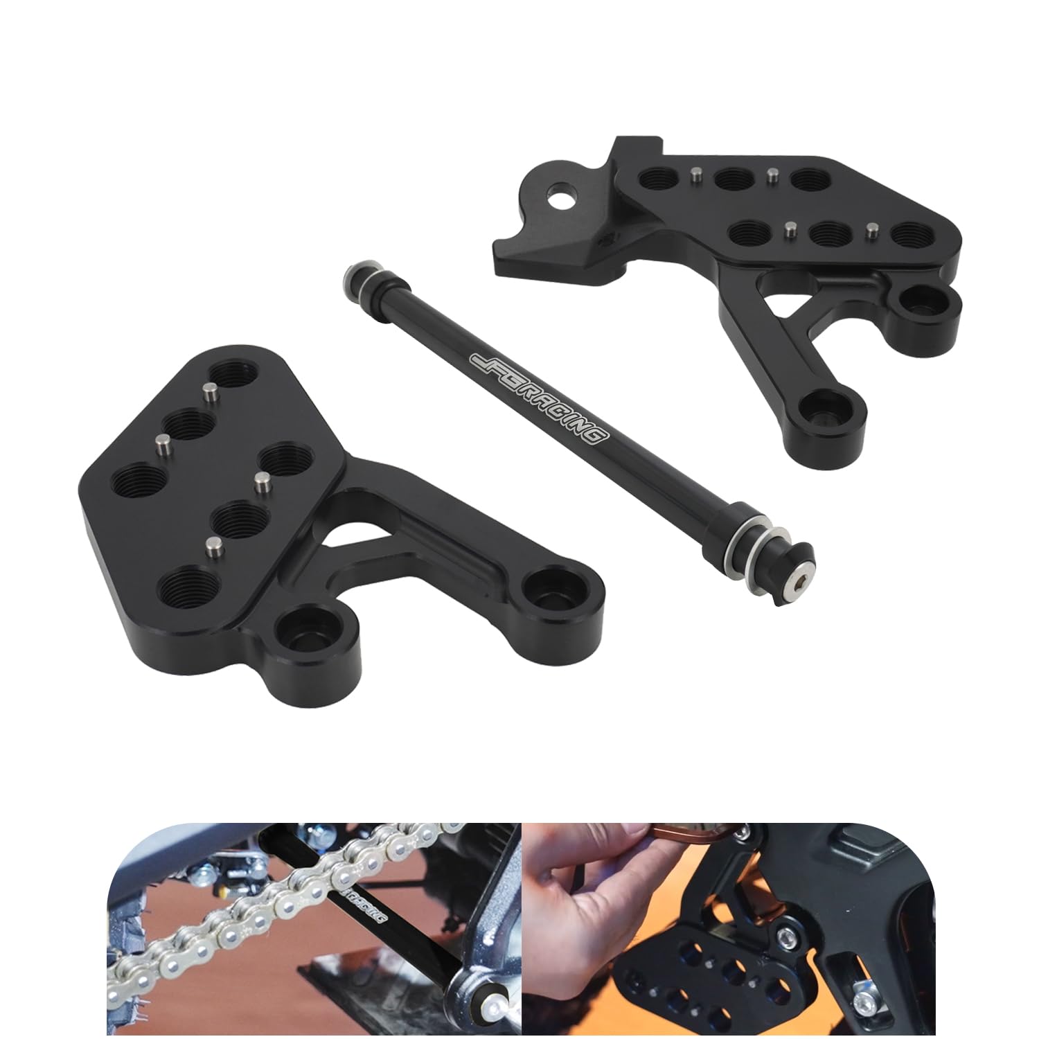 JFG RACING Foot Pegs Bracket Kit for Surron Light Bee,CNC Adjustable Foot Rest Pedal Brackets and Peg Support Brace for Electric