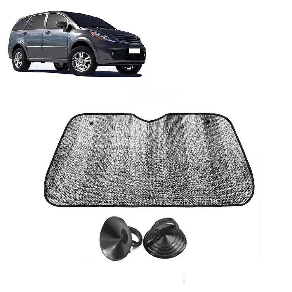Car Windshield Sun Shade UV Rays Protector Silver Sunshade Solar Reflective suitable for Tata Aria